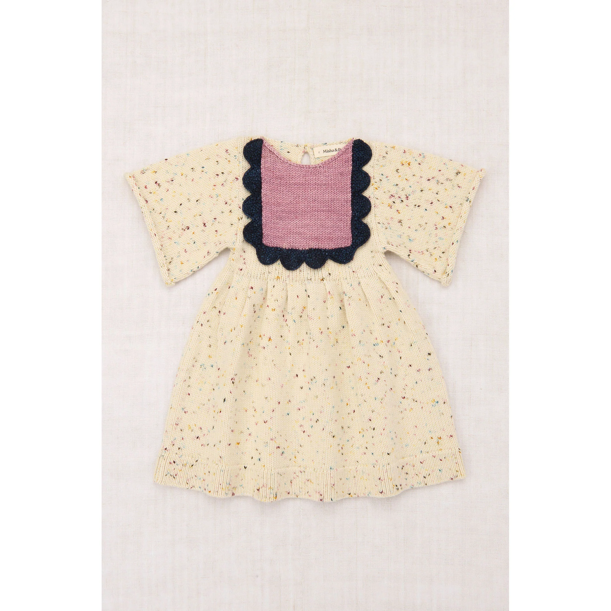 Misha and Puff  Snowglobe Confetti Scallop Bib Dress