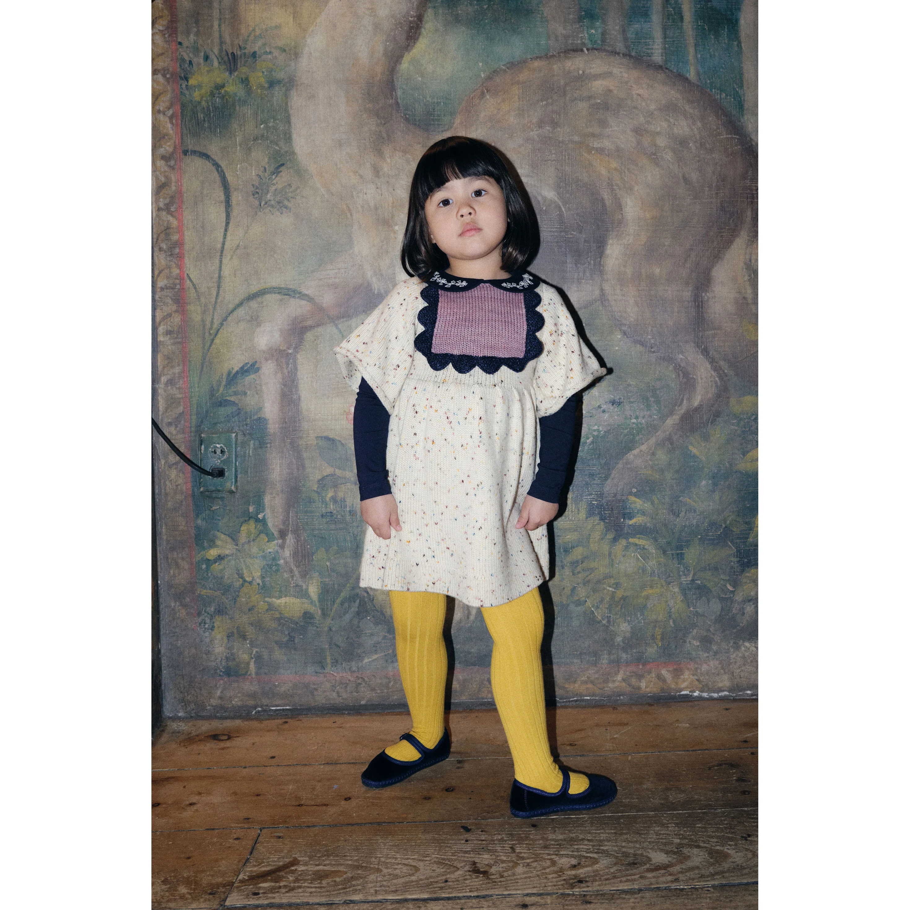 Misha and Puff  Snowglobe Confetti Scallop Bib Dress - Image 2