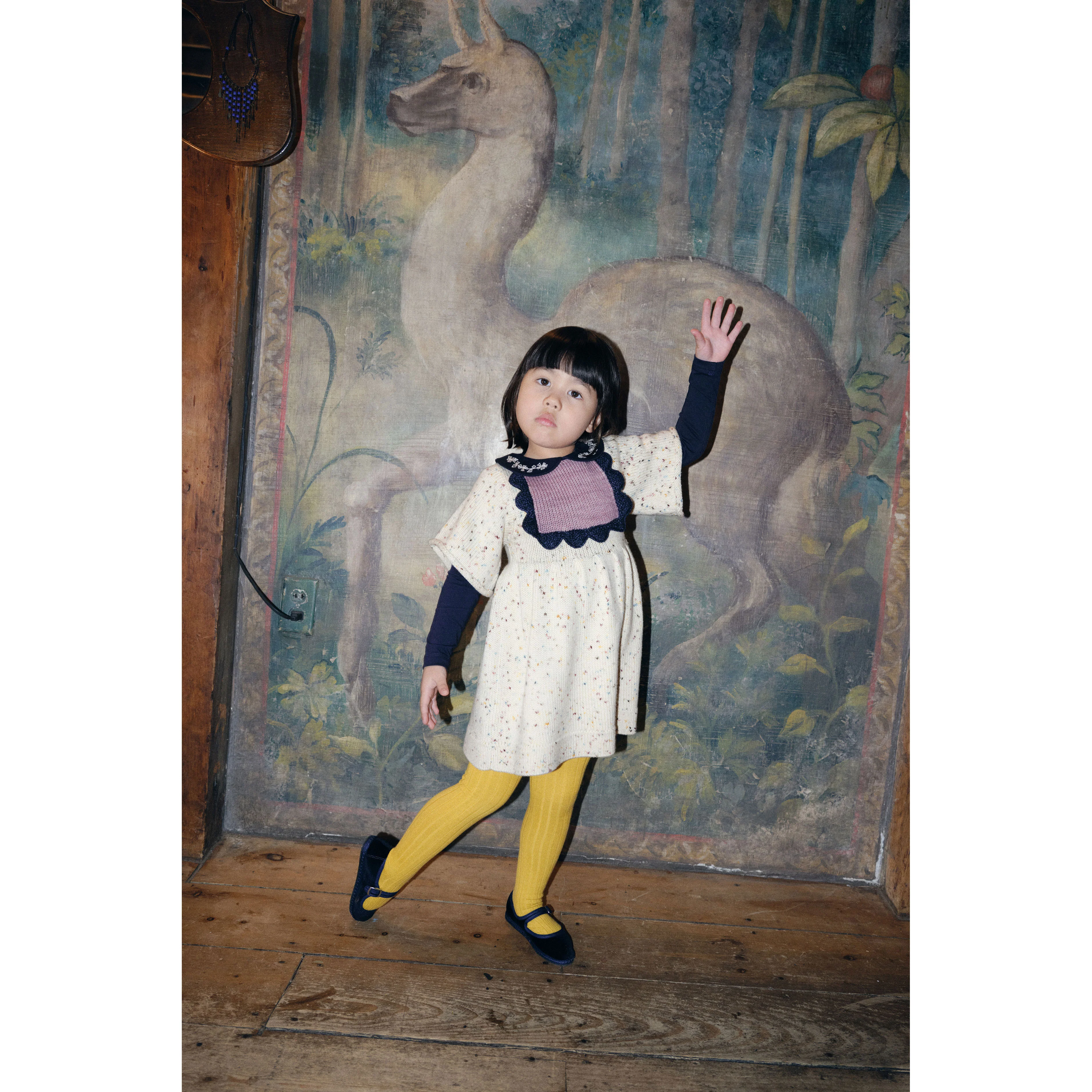 Misha and Puff  Snowglobe Confetti Scallop Bib Dress - Image 3