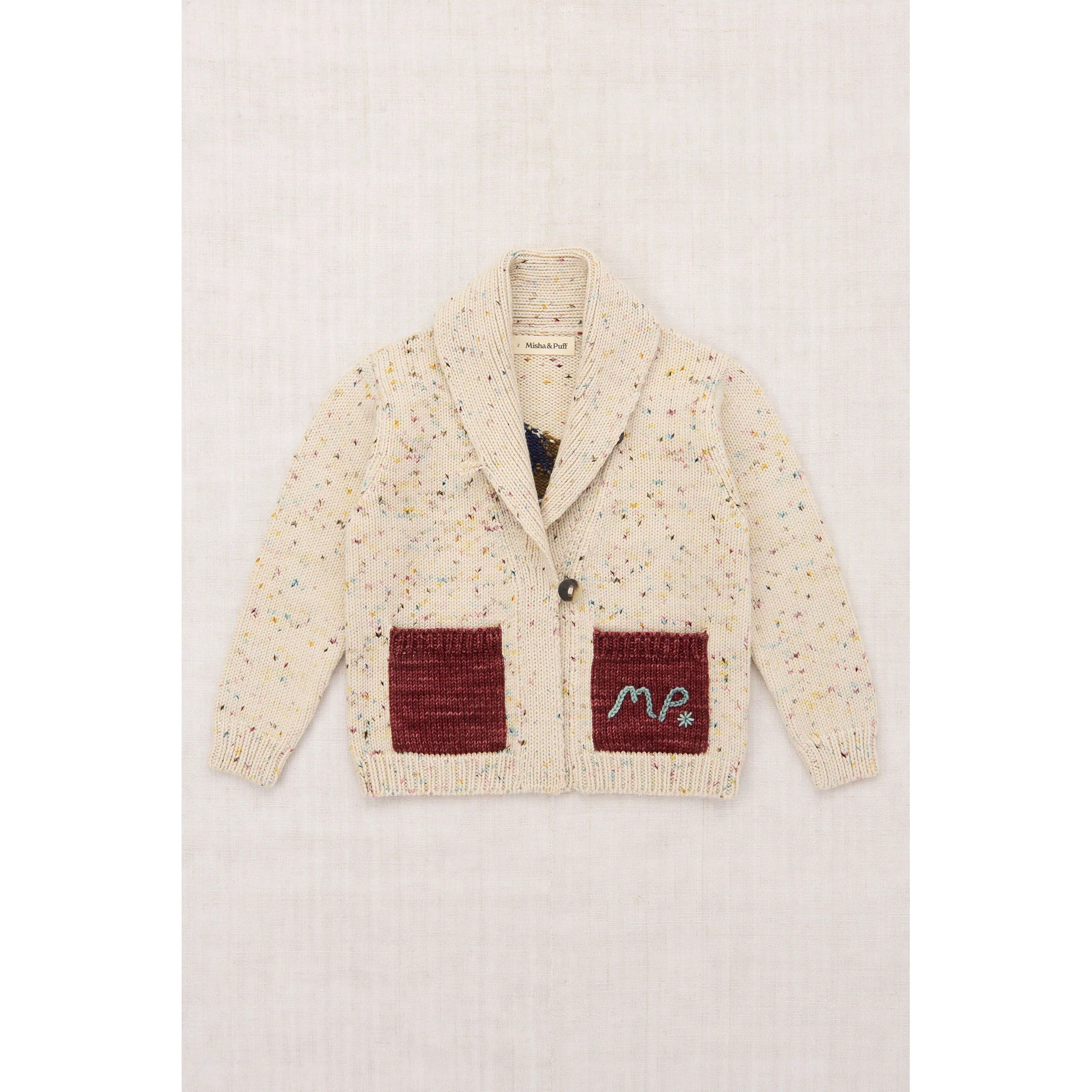 Misha and Puff  Snowglobe Confetti Yearling Shawl Collar Cardigan