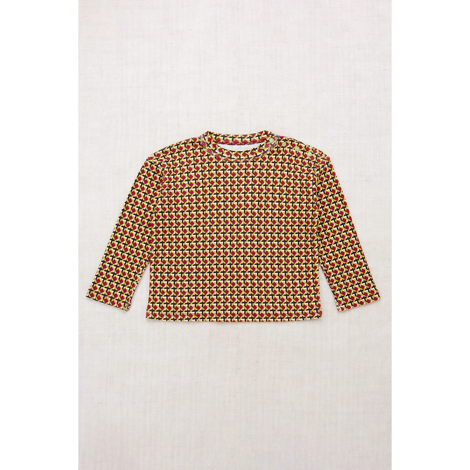 Misha and Puff Sprig Berry Lattice Long Sleeve Boxy Top