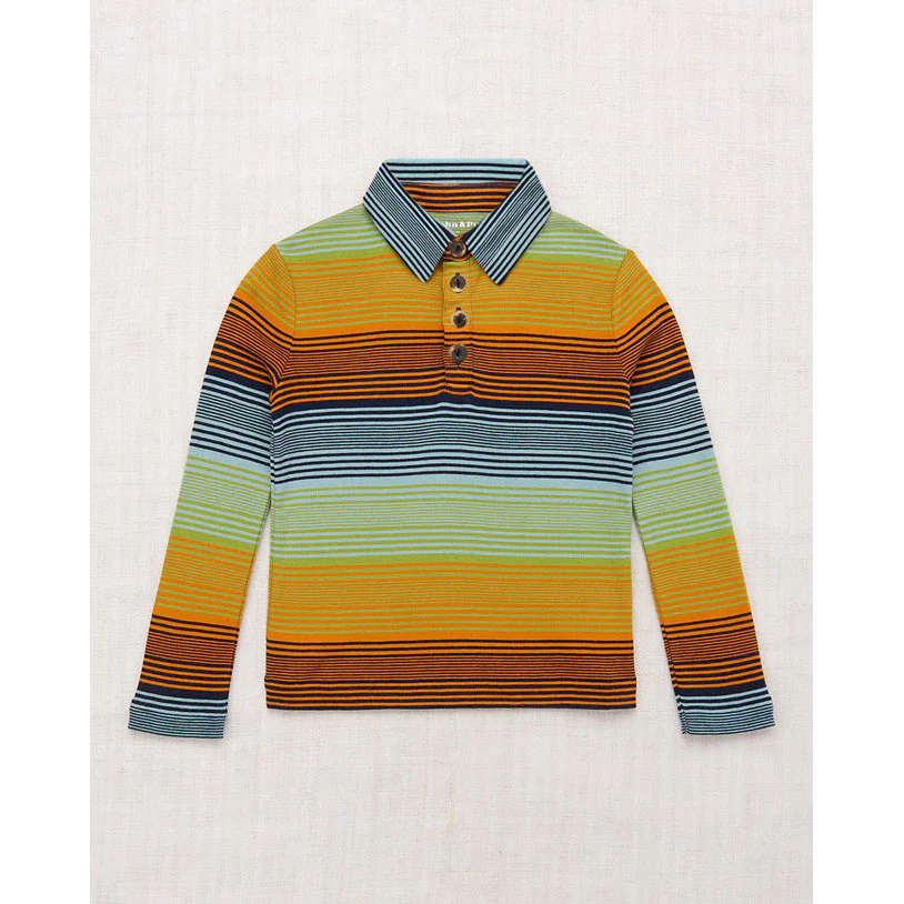 Misha and Puff  Sunset Stripe Long Sleeve Polo