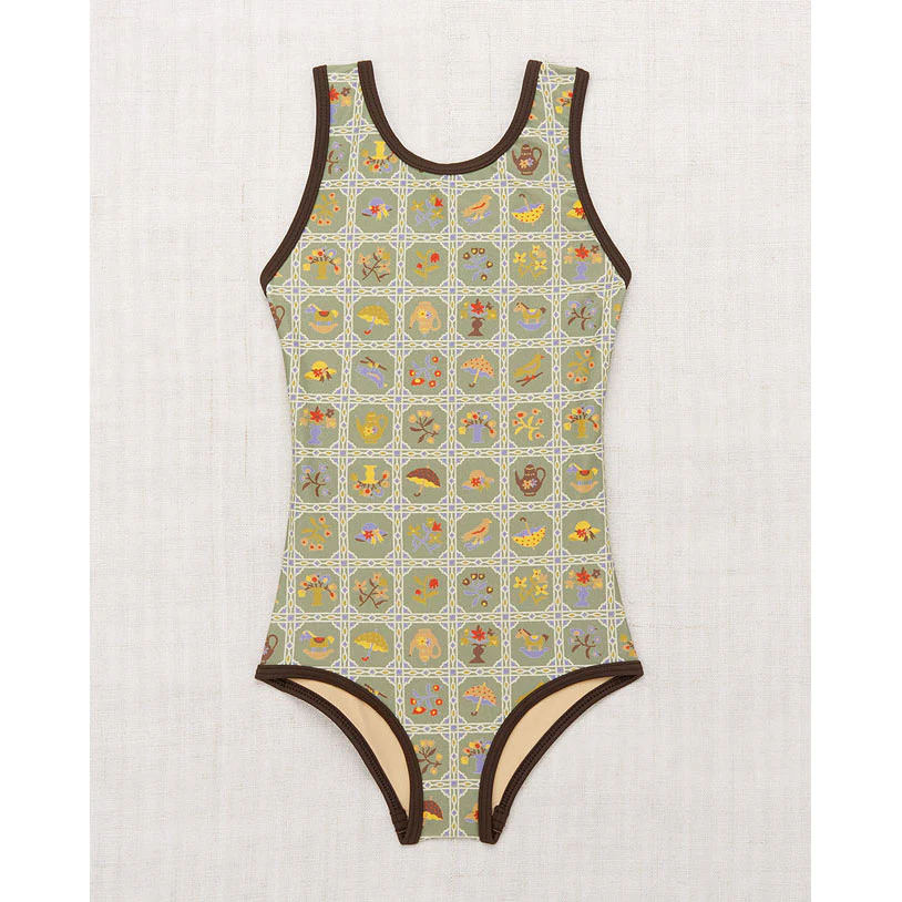 Misha and Puff Vert Trellis Classic Swimsuit