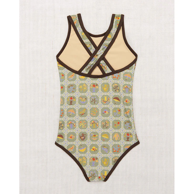 Misha and Puff Vert Trellis Classic Swimsuit - Image 2
