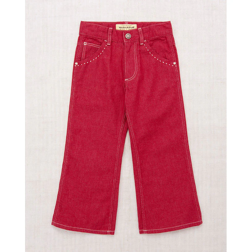 Misha and Puff  Vintage Red Denim Slim Flared Jeans