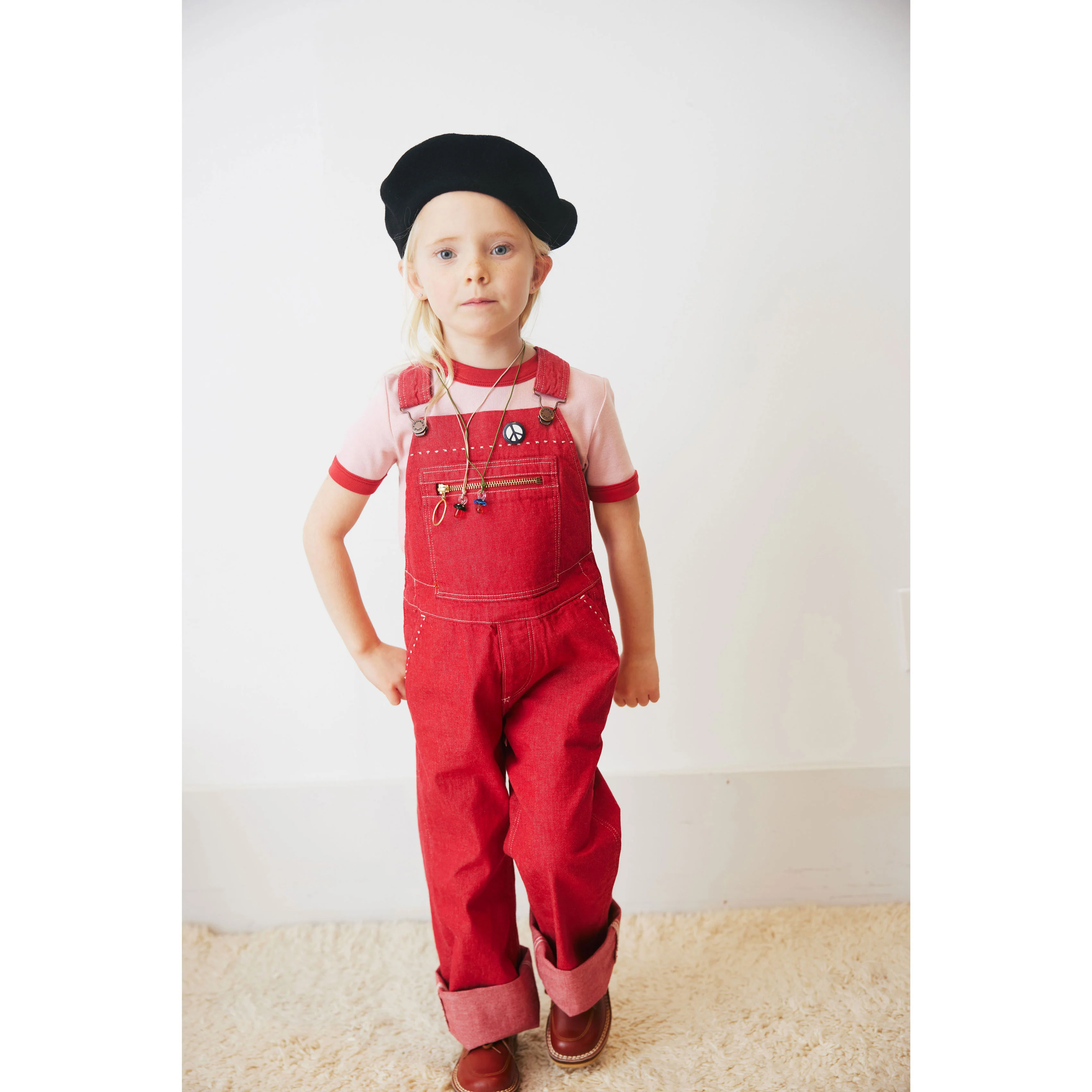 Misha and Puff  Vintage Red Denim Zip Overall - Image 3