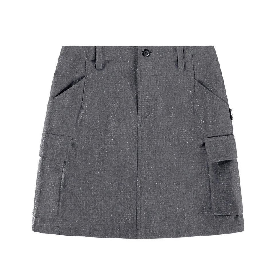 Molo Grey Silver Check Belli Skirt