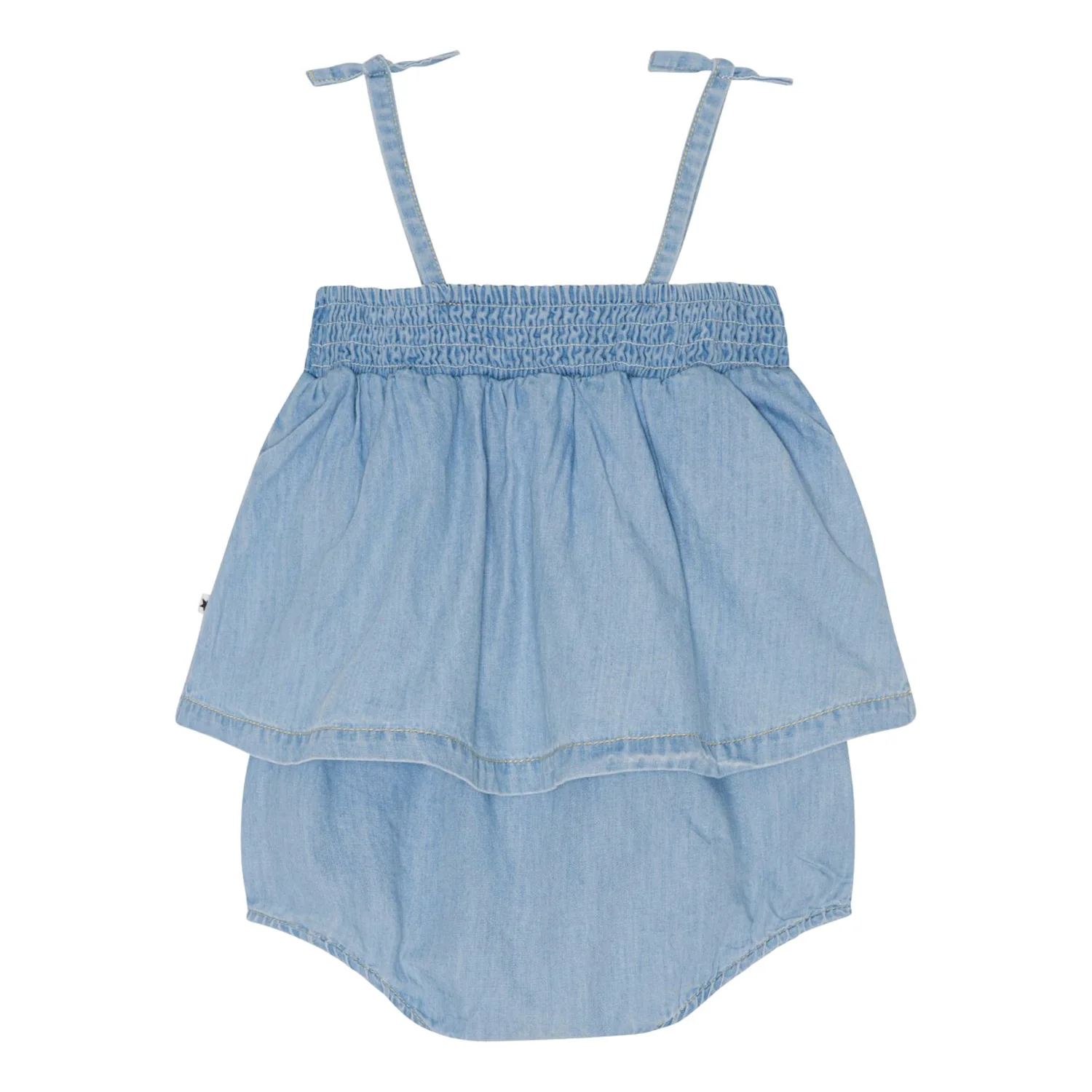 Molo Summer Wash Indigo Flora Romper - Image 2