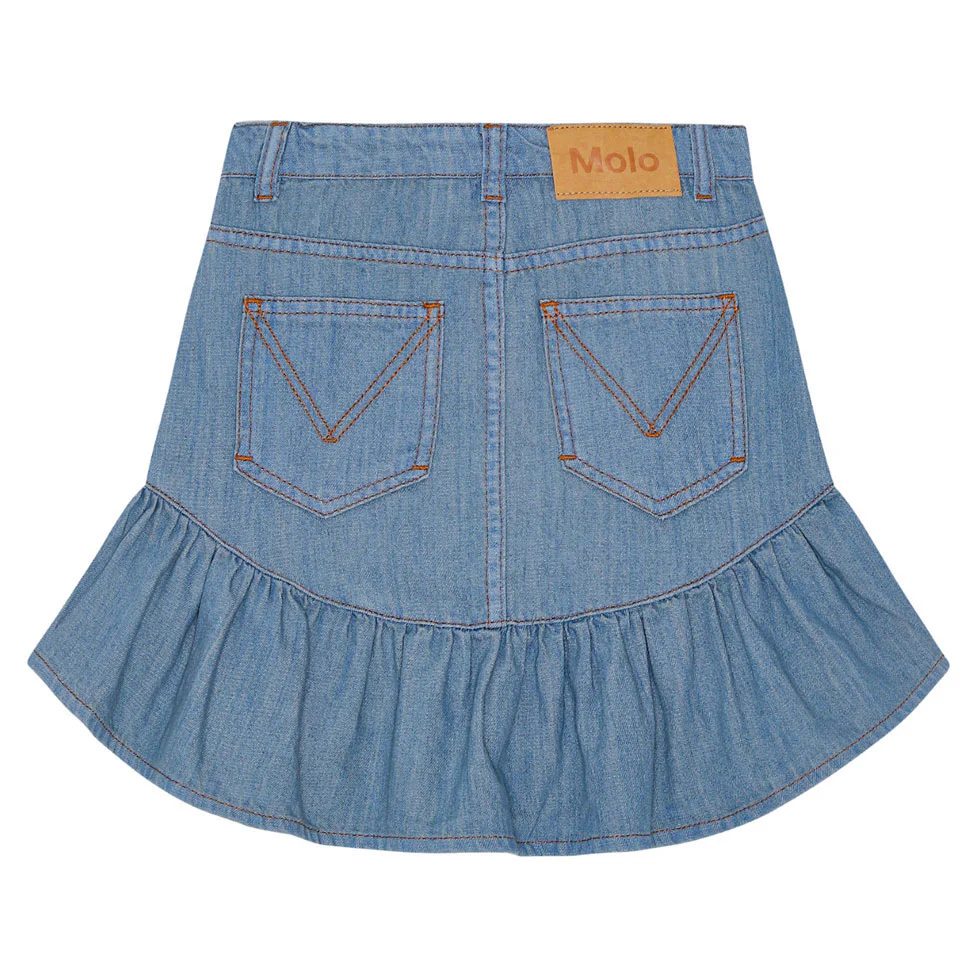 Molo Washed Denim Blue Bridget Skirt - Image 2