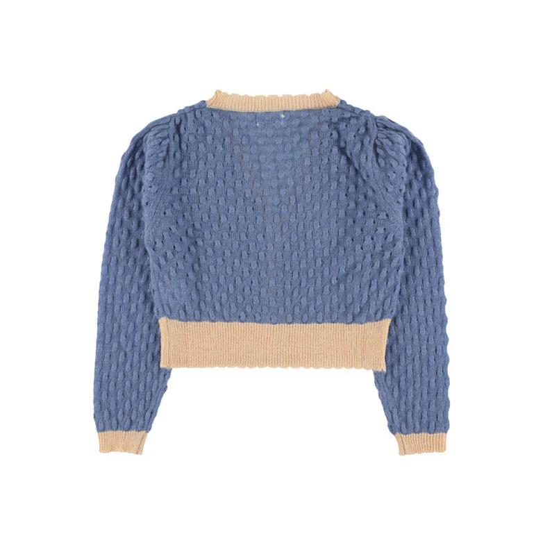 Morley Blue Bicolor Cardigan - Image 2
