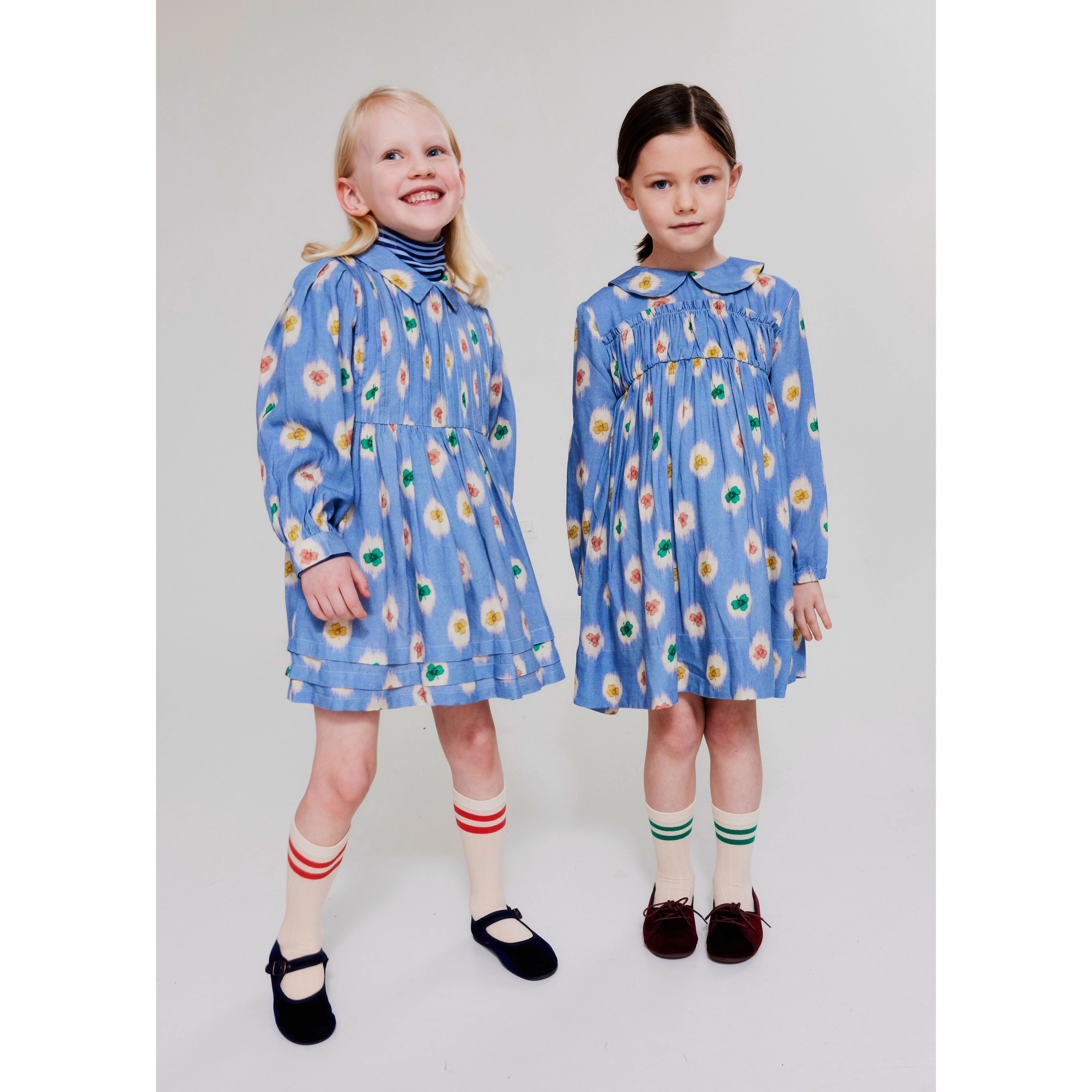 Morley Blue Clover Ruffle Dress - Image 3