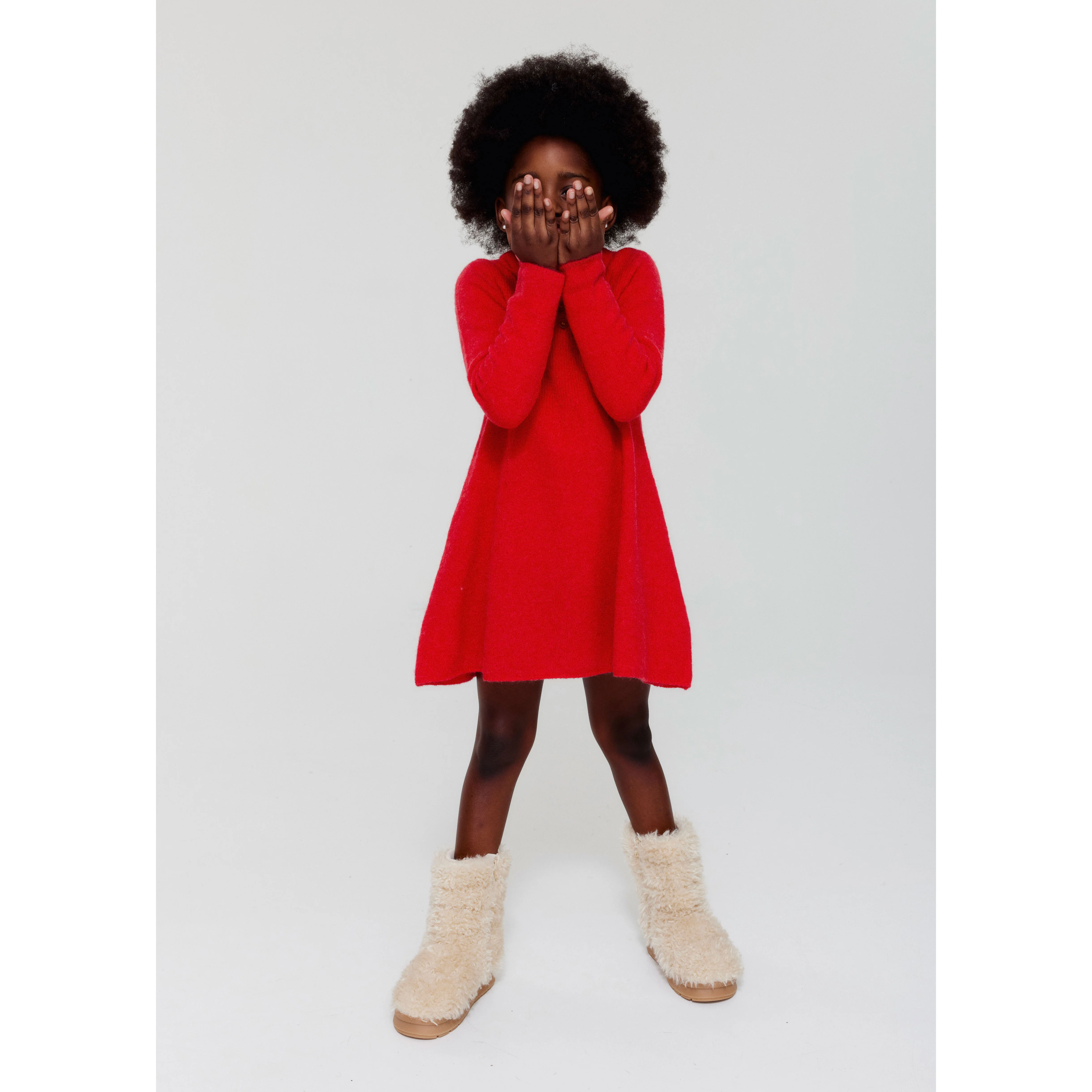 Morley Red Knitted Wool Dress - Image 3