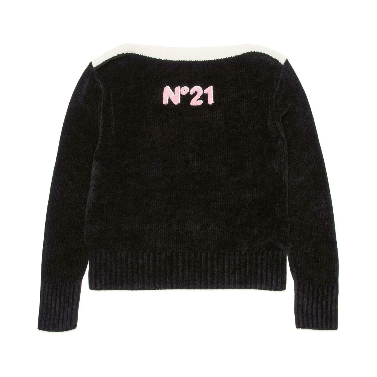 N21 Black Chenille Logo Pullover