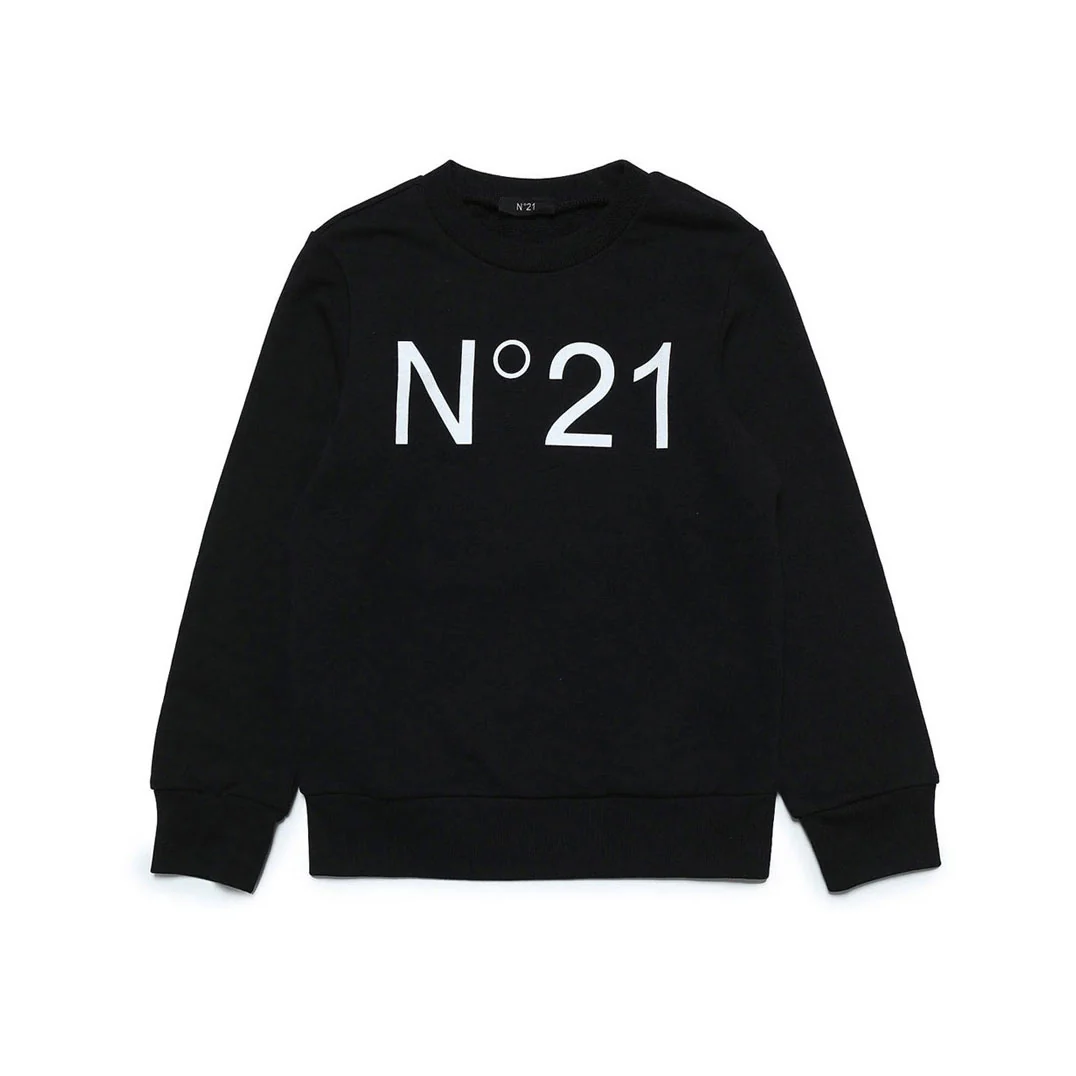 N21 Black Crewneck Logo Sweatshirt
