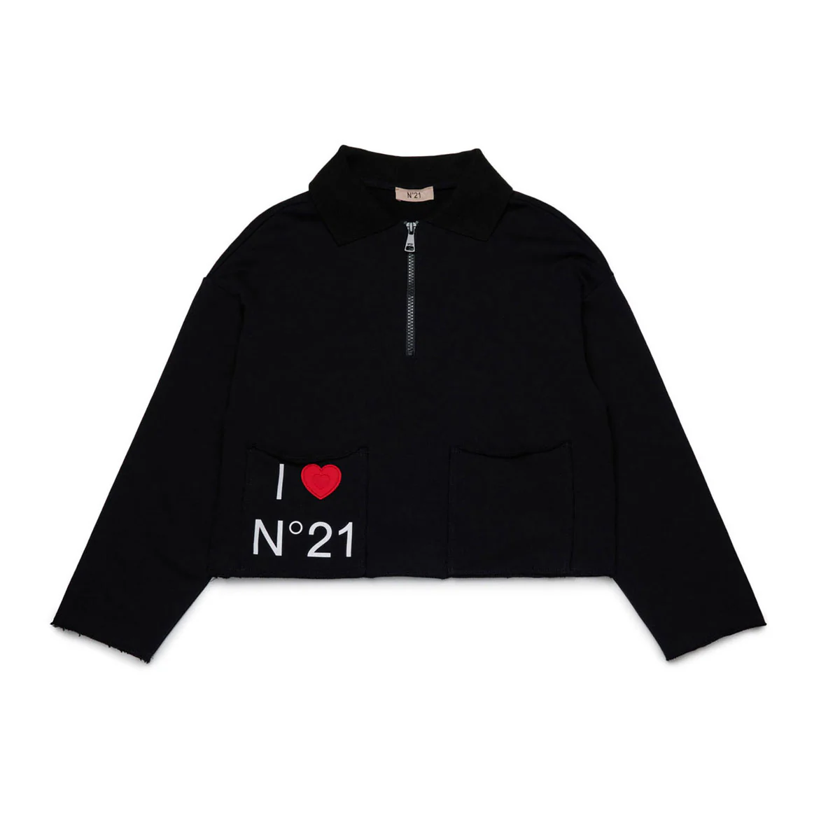 N21 Black Half Zip Felpa Pullover