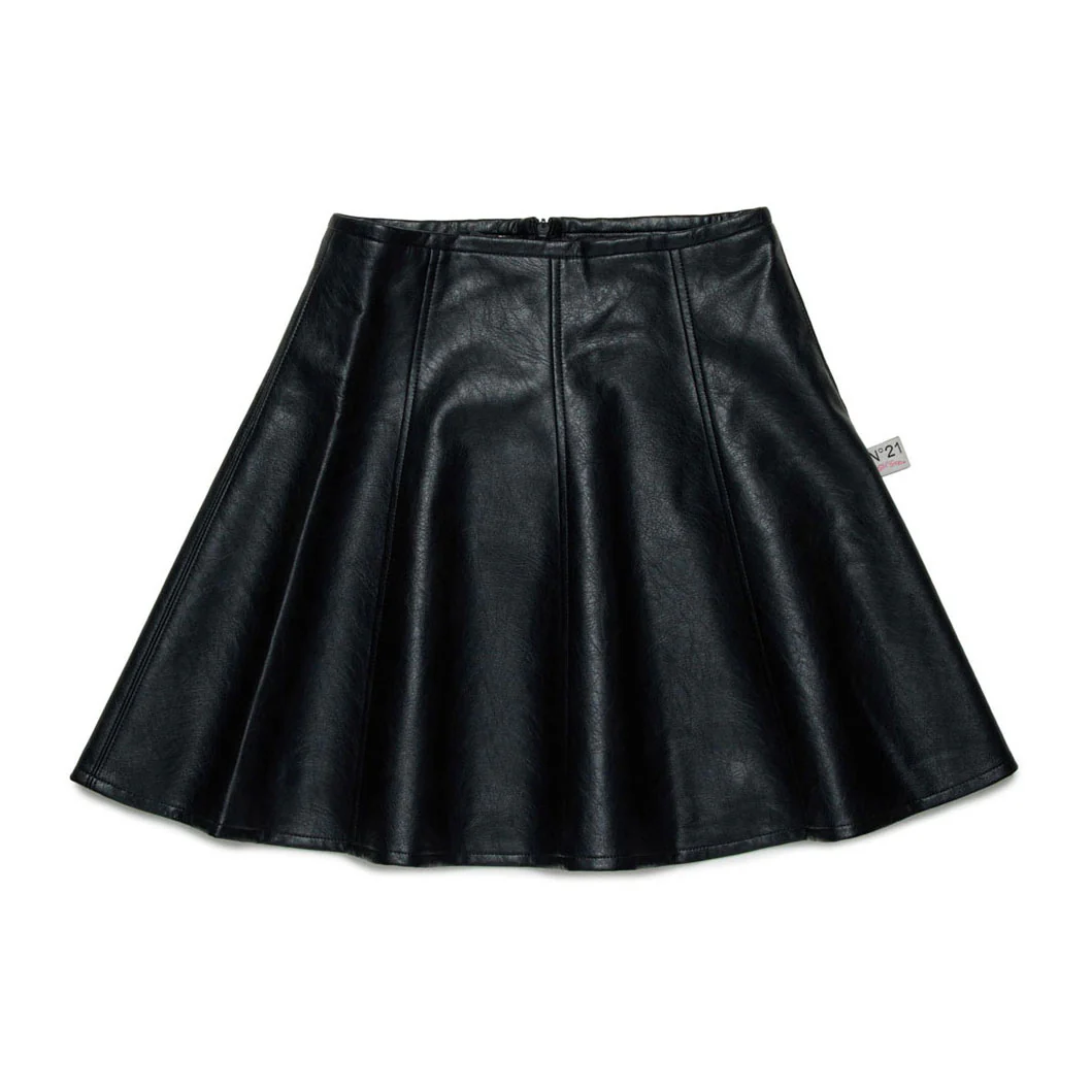 N21 Black Leather Gonna Skirt
