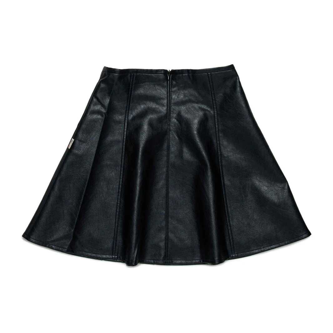 N21 Black Leather Gonna Skirt - Image 2