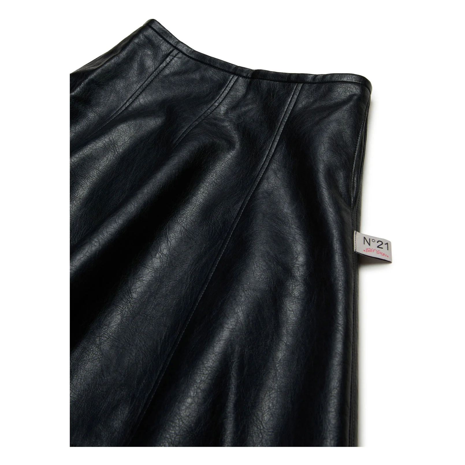 N21 Black Leather Gonna Skirt - Image 3