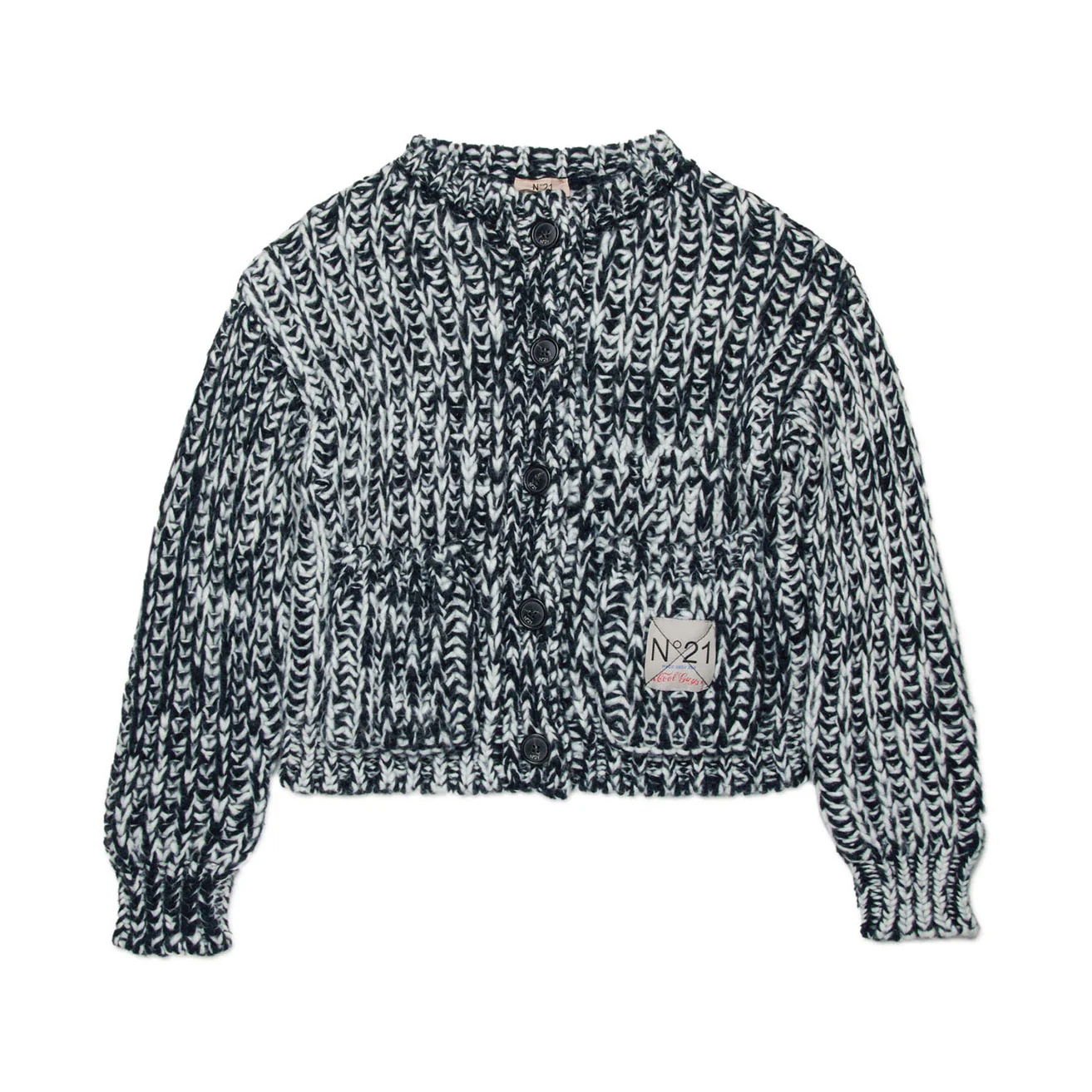 N21 Black Oversized Chunky knit Cardigan
