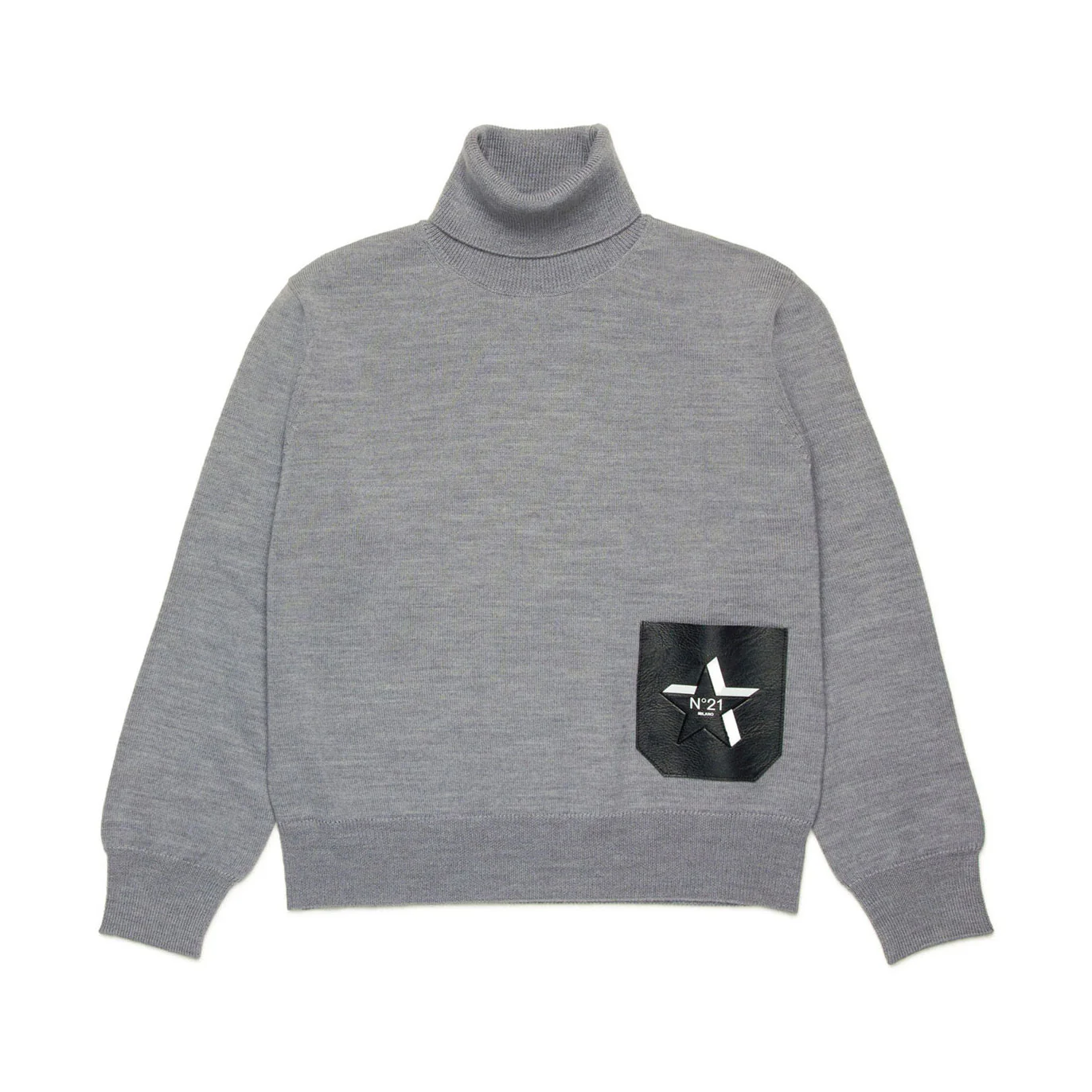 N21 Grey Logo Turtleneck