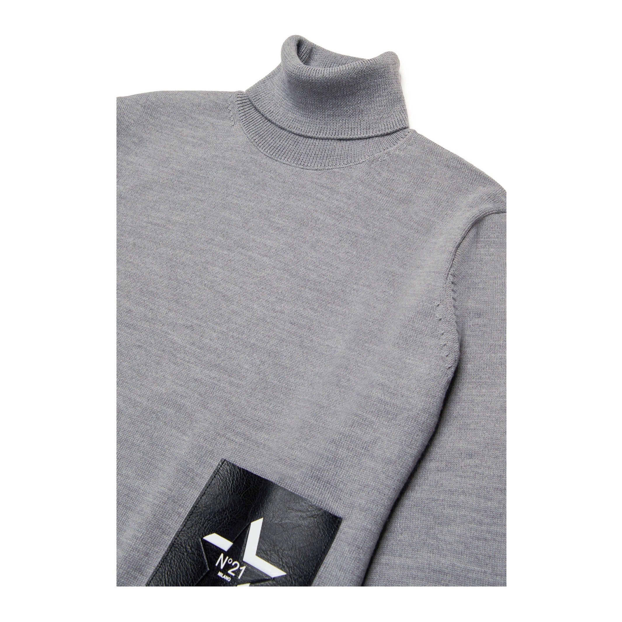 N21 Grey Logo Turtleneck - Image 3