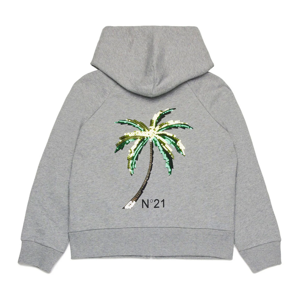 N21 Grey Zip Up Hooded Sweatshirt - Image 3