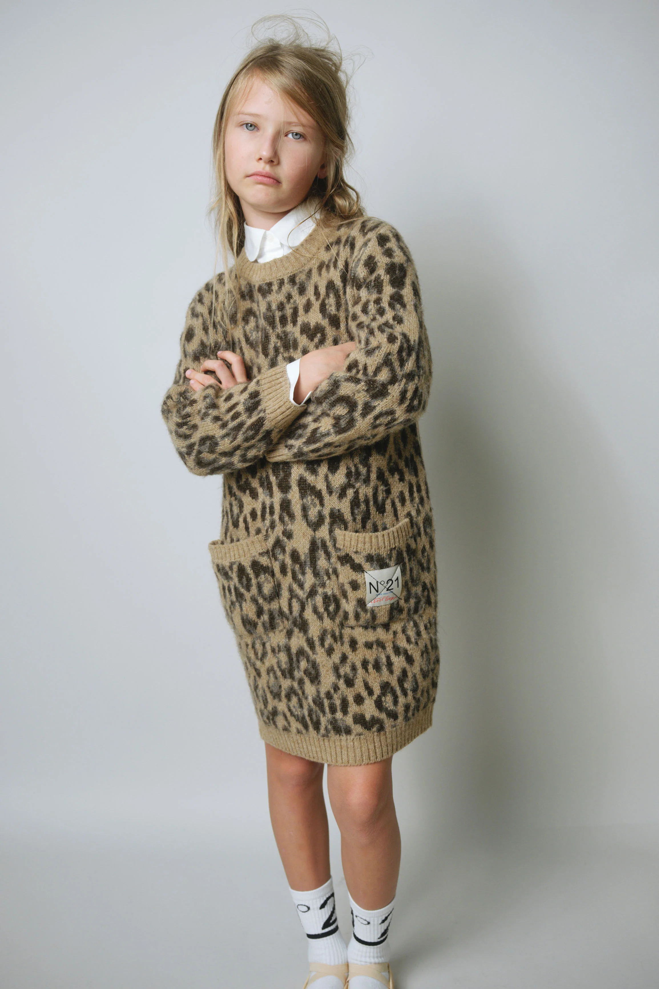 N21 Leopard Print Wool Blend Dress - Image 2