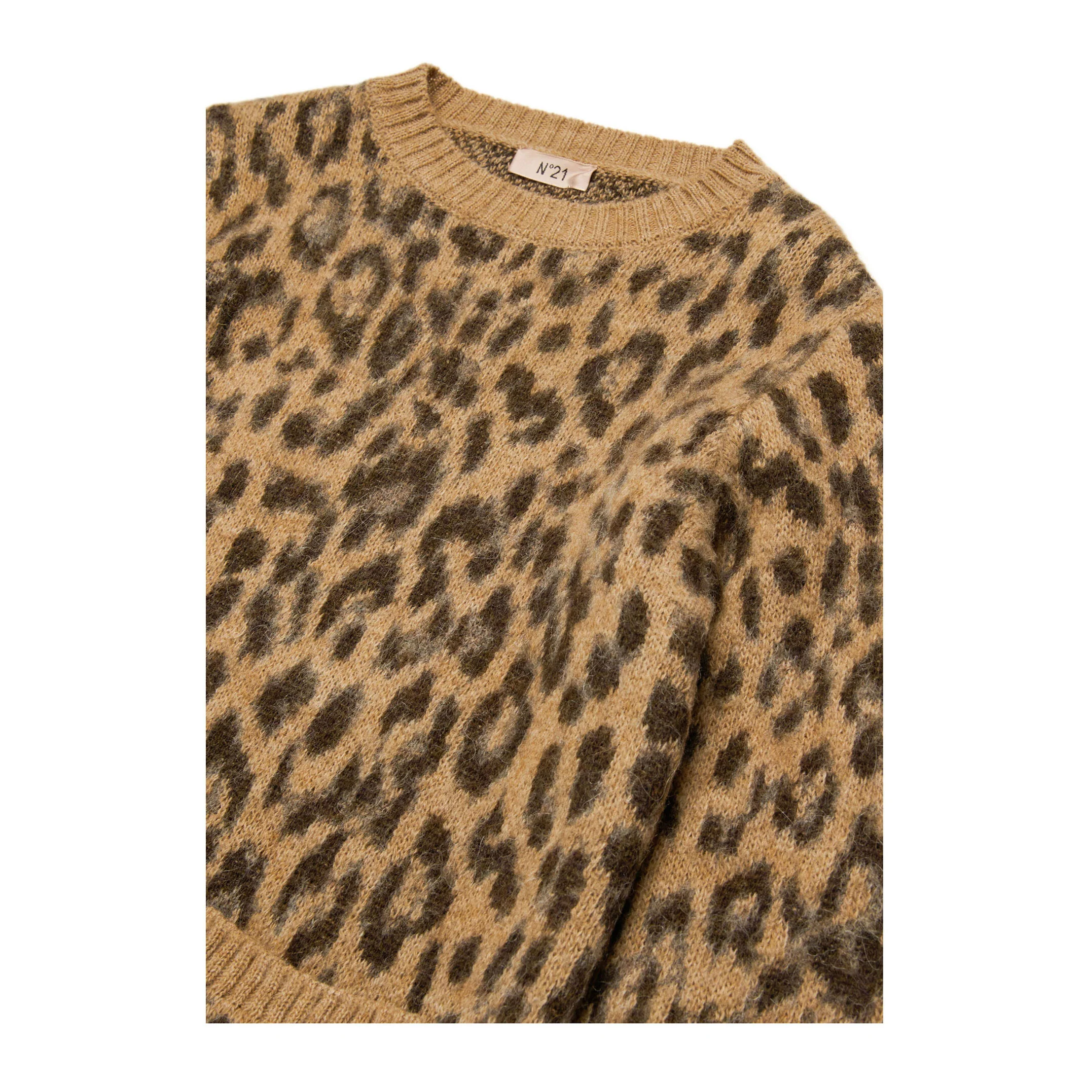 N21 Leopard Print Wool Blend Dress - Image 4