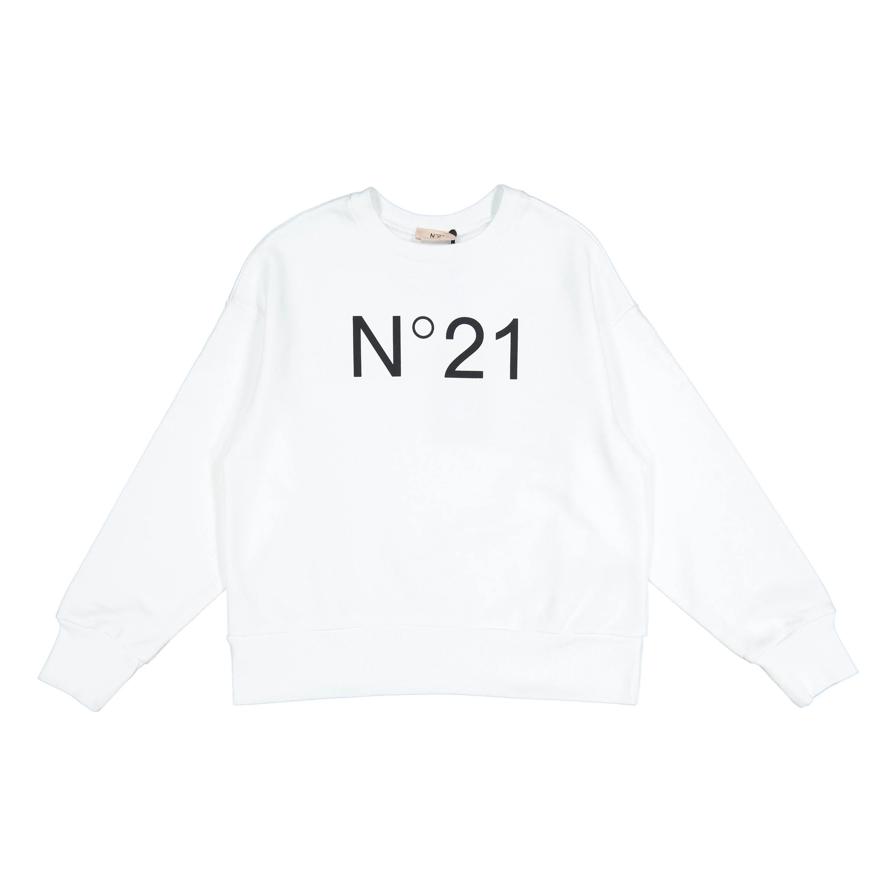 N21 White Branded Crewneck Sweatshirt