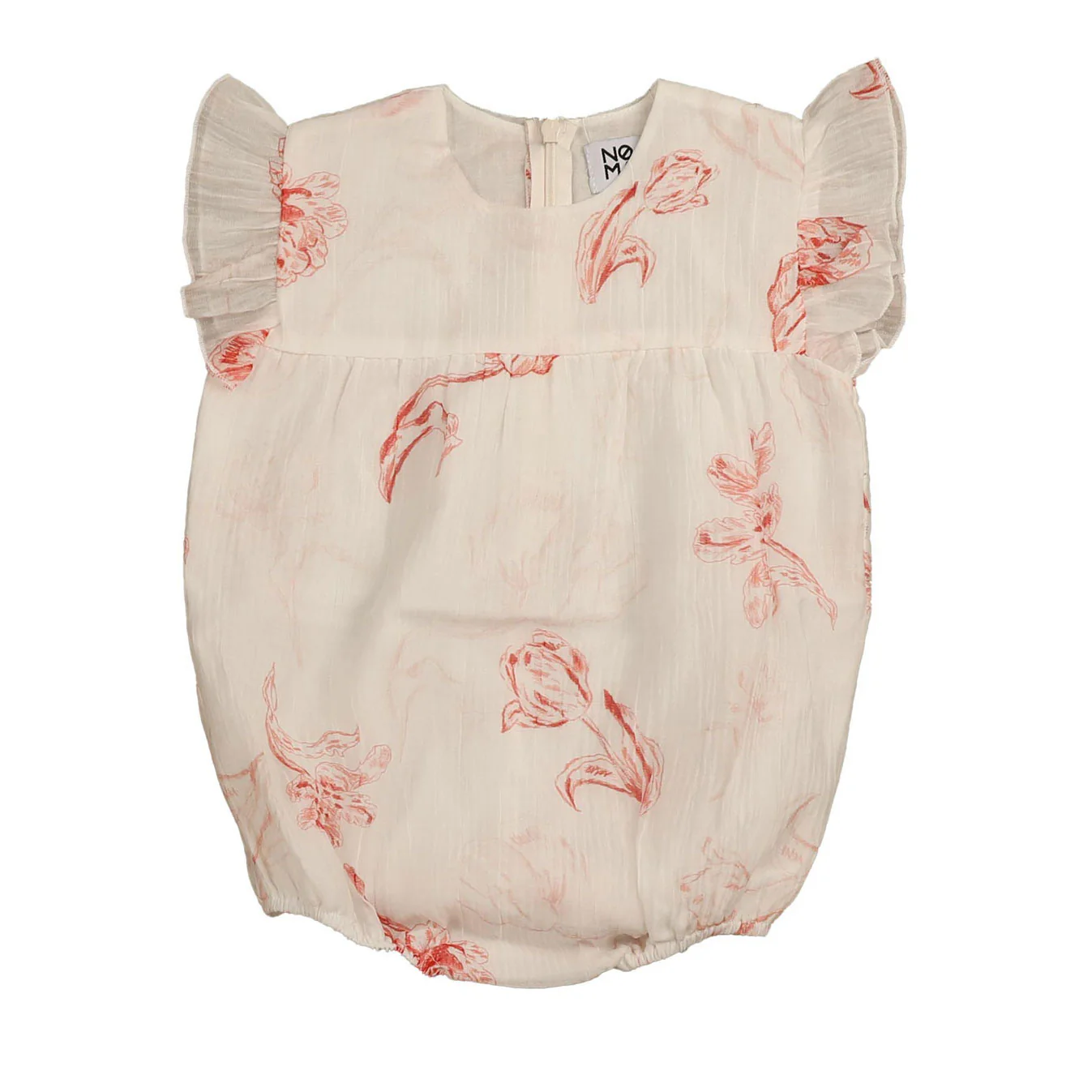 Noma Peach Printed Floral Romper