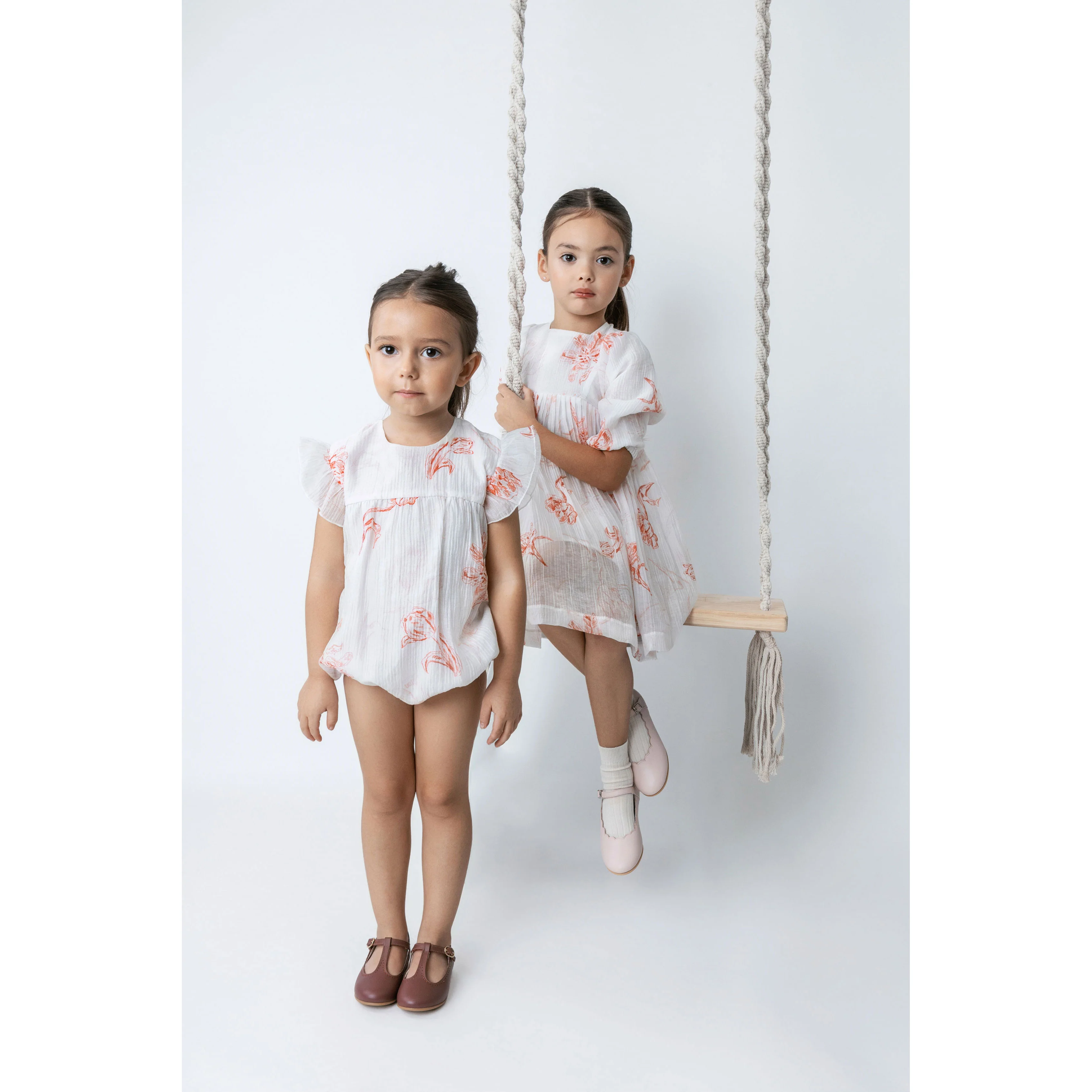 Noma Peach Printed Floral Romper - Image 2
