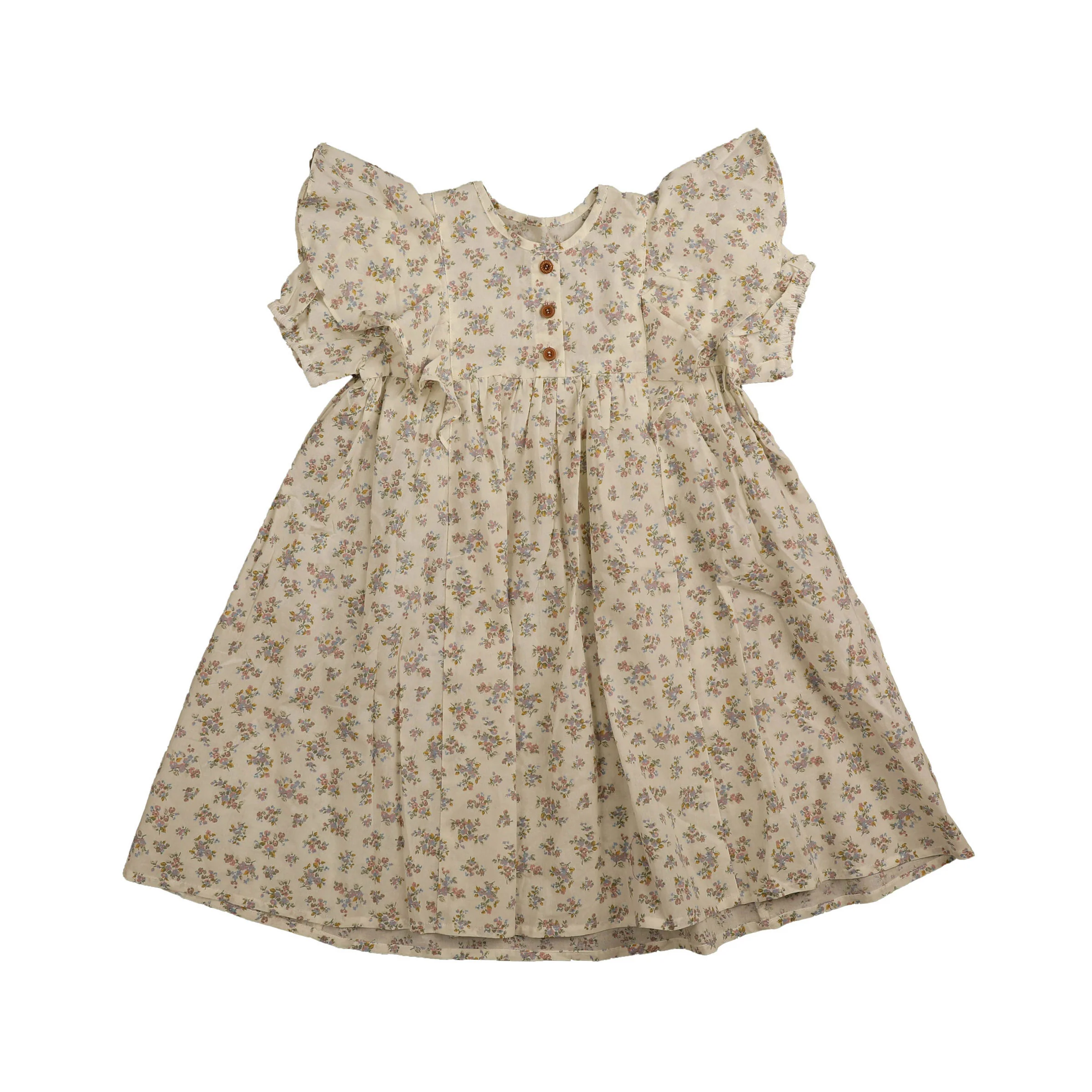 Noma Pink Floral Frill Sleeve Dress