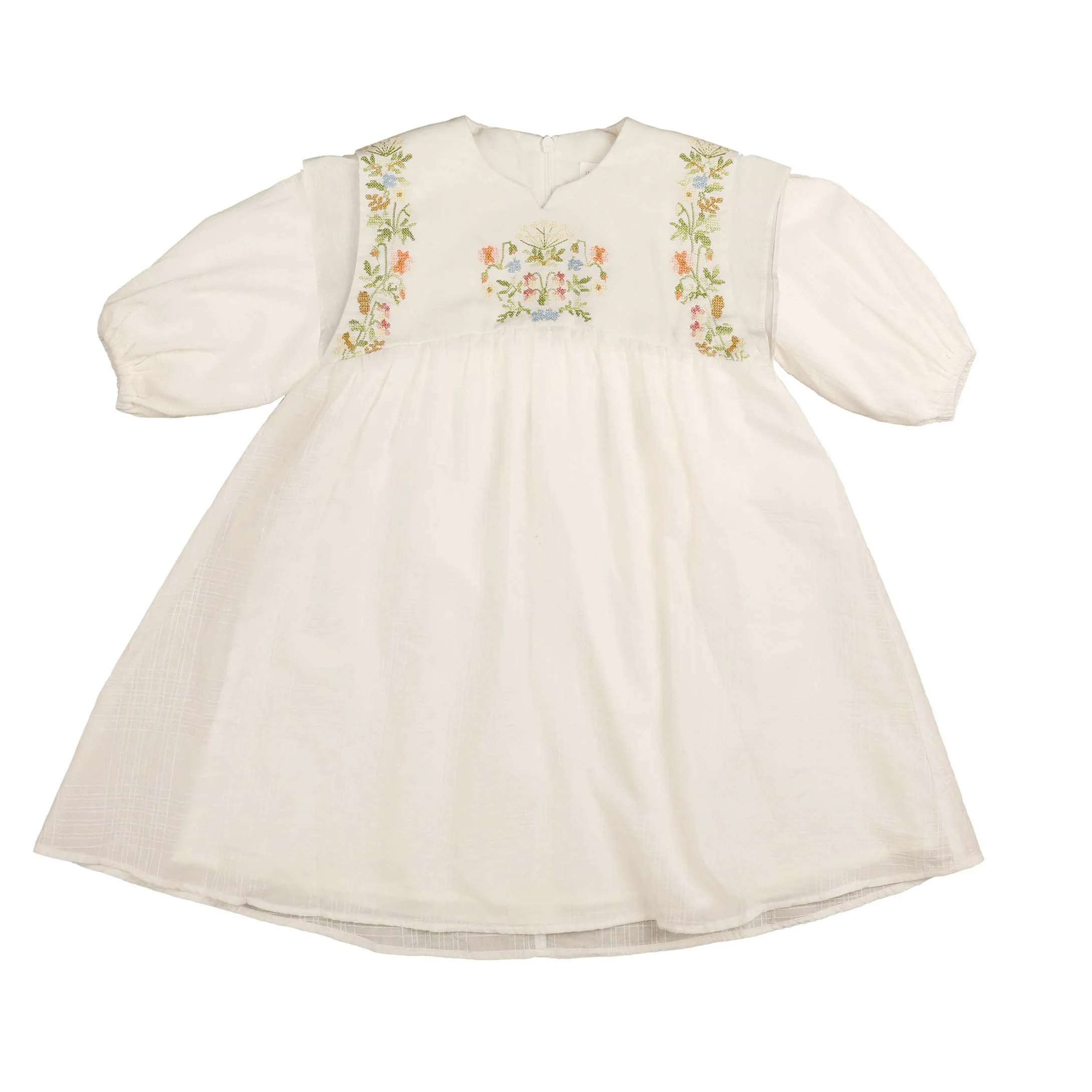 Noma White Floral Embroidery Dress