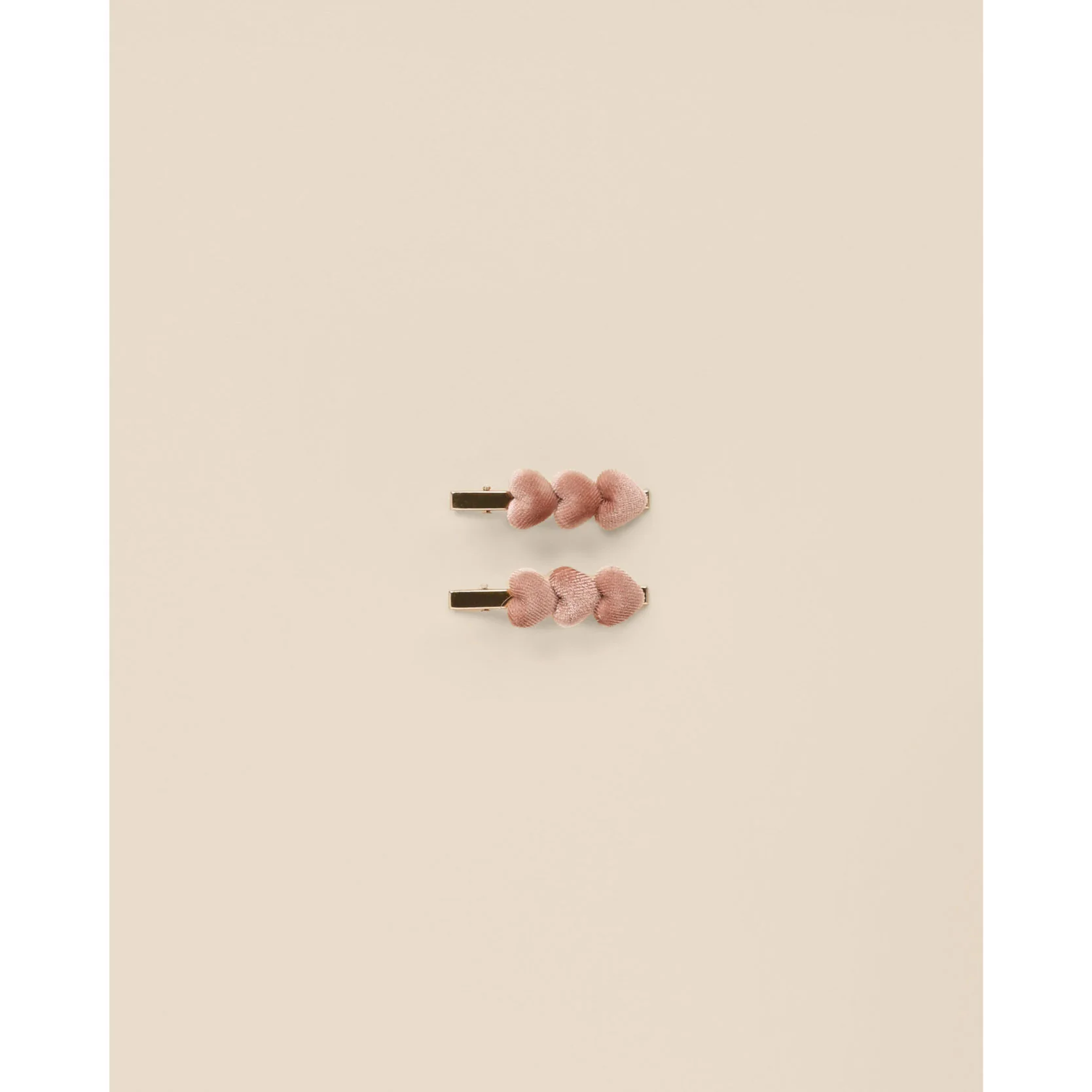 Noralee Dusty Rose Velvet Heart Clips