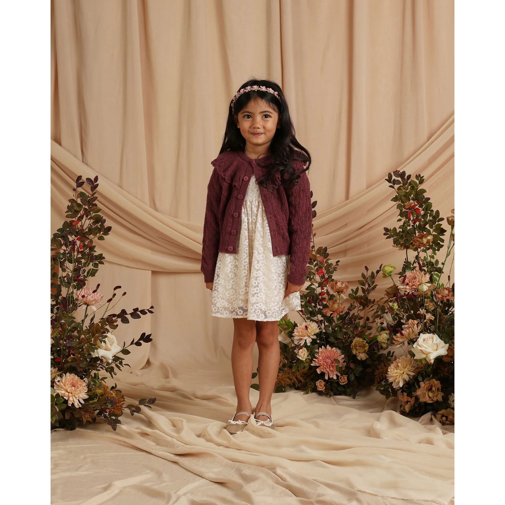 Noralee Fig Ruffle Cardigan - Image 3