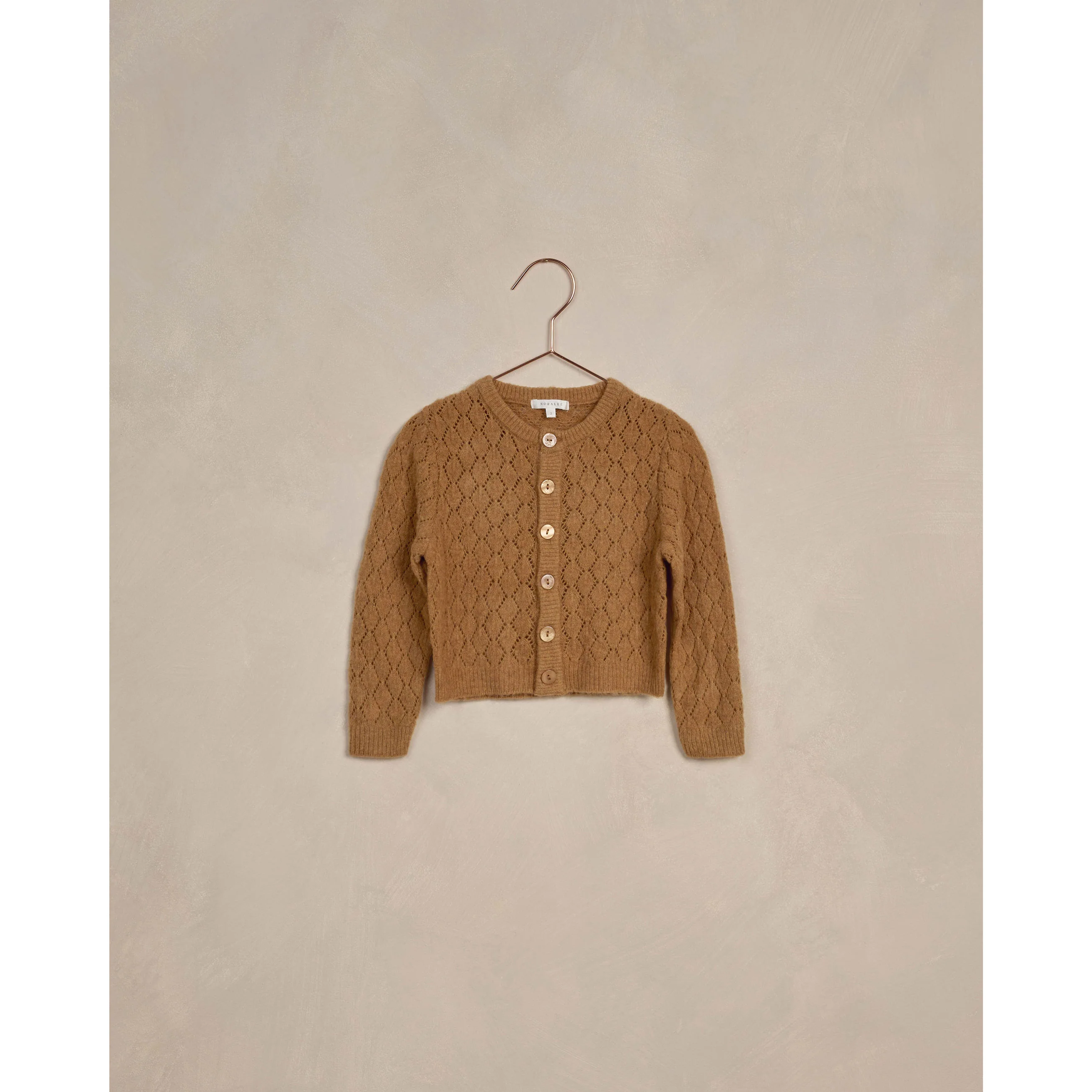 Noralee Golden Cropped Pointelle Cardigan