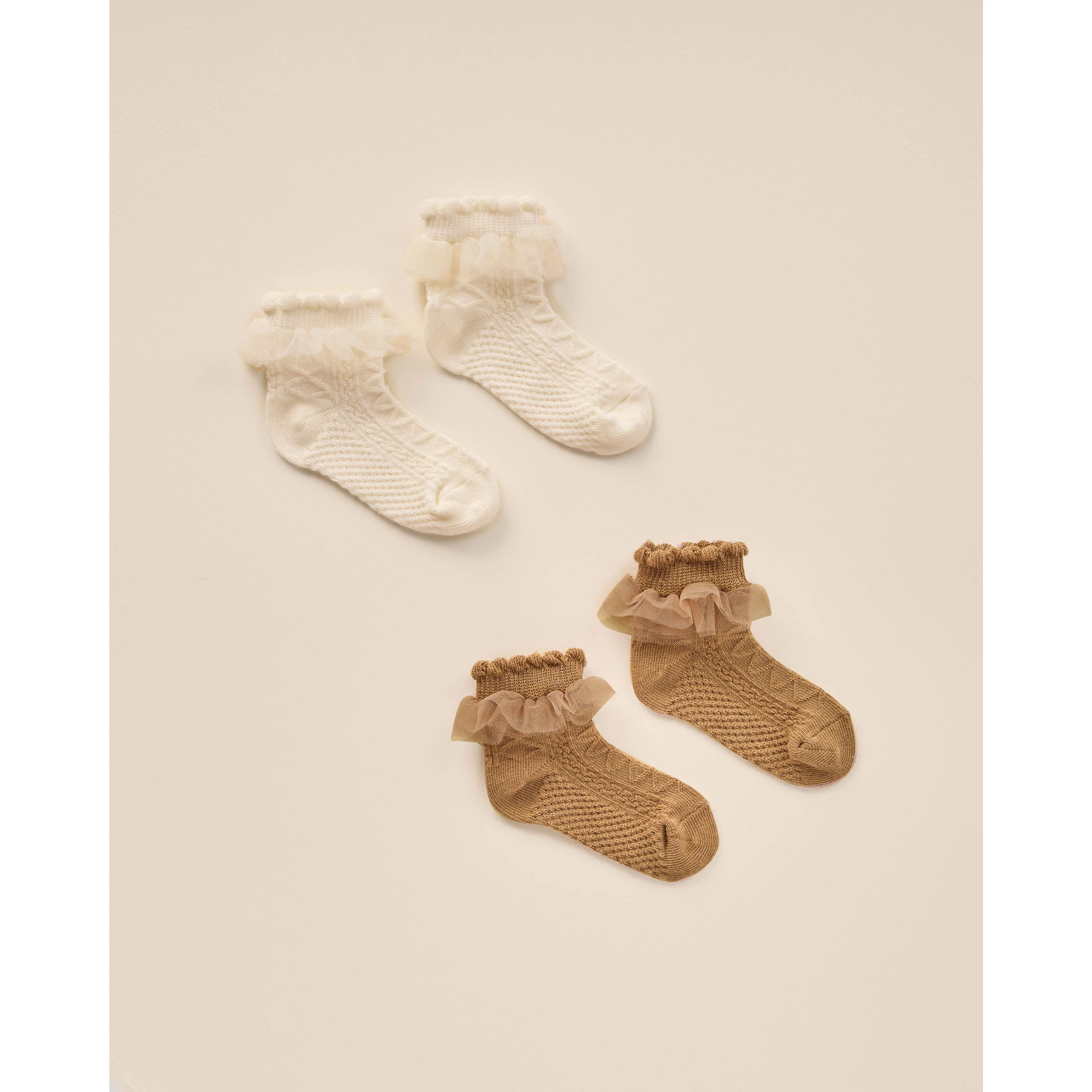 Noralee Ivory, Golden Ruffle Socks