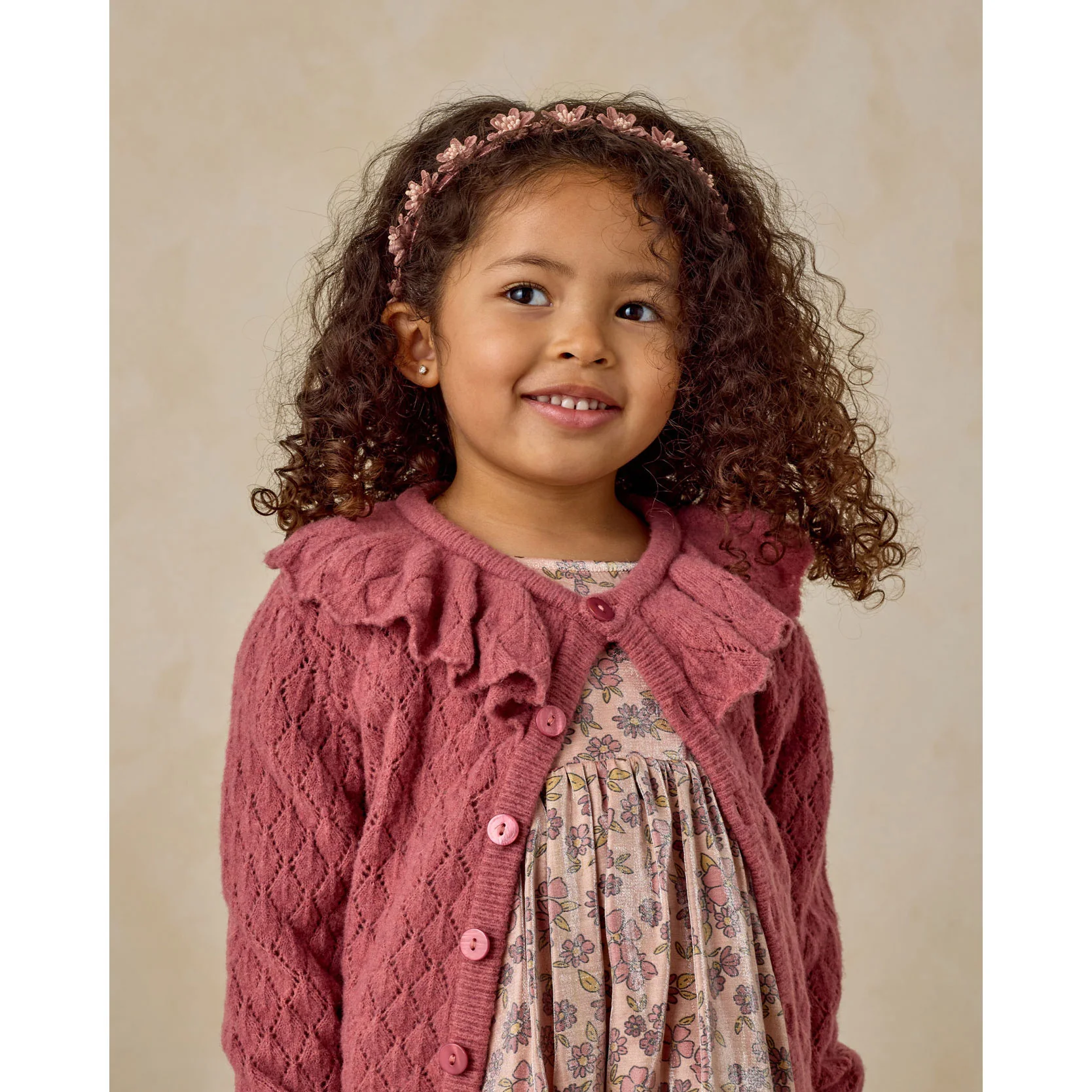 Noralee Raspberry Floral Headband - Image 2