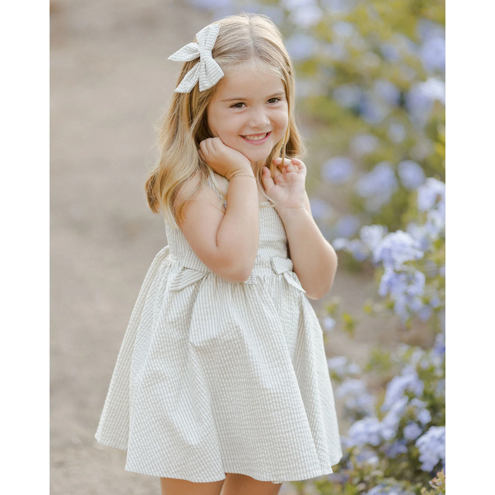 Noralee Sage Stripe Norah Bow - Image 2