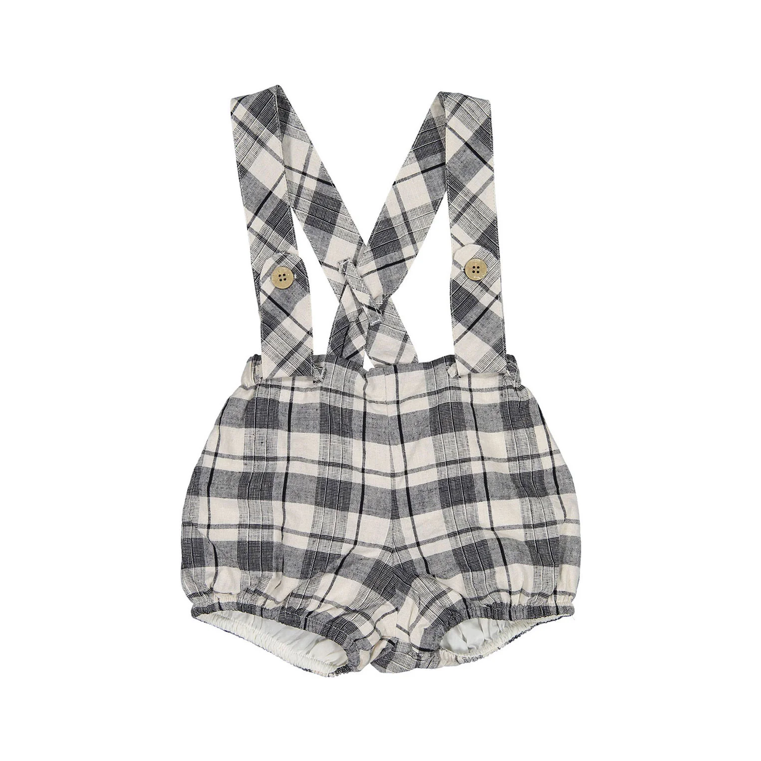 Nueces Black Plaid  Suspender Bloomer