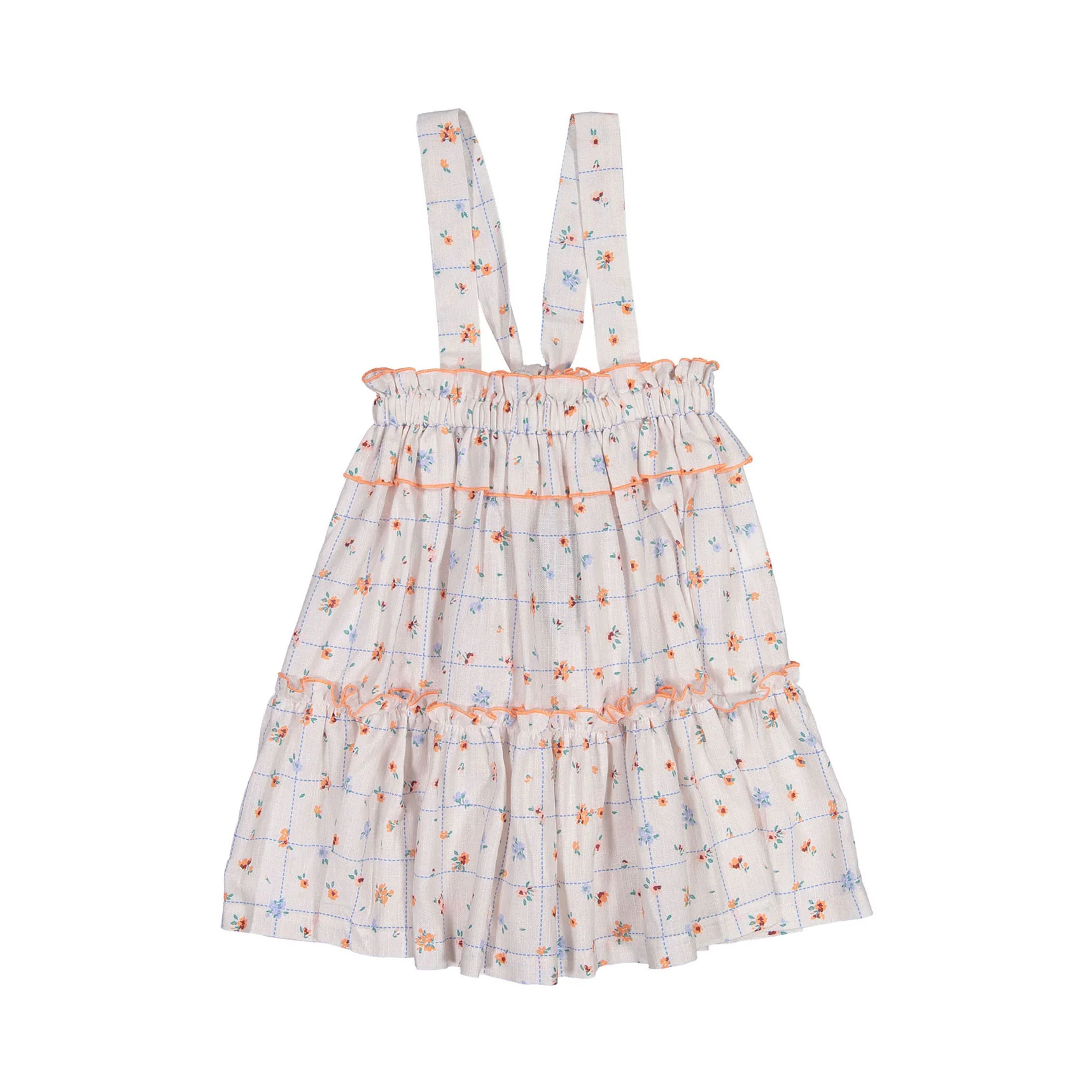 Nueces Coral Flower Plaid Love Skirt