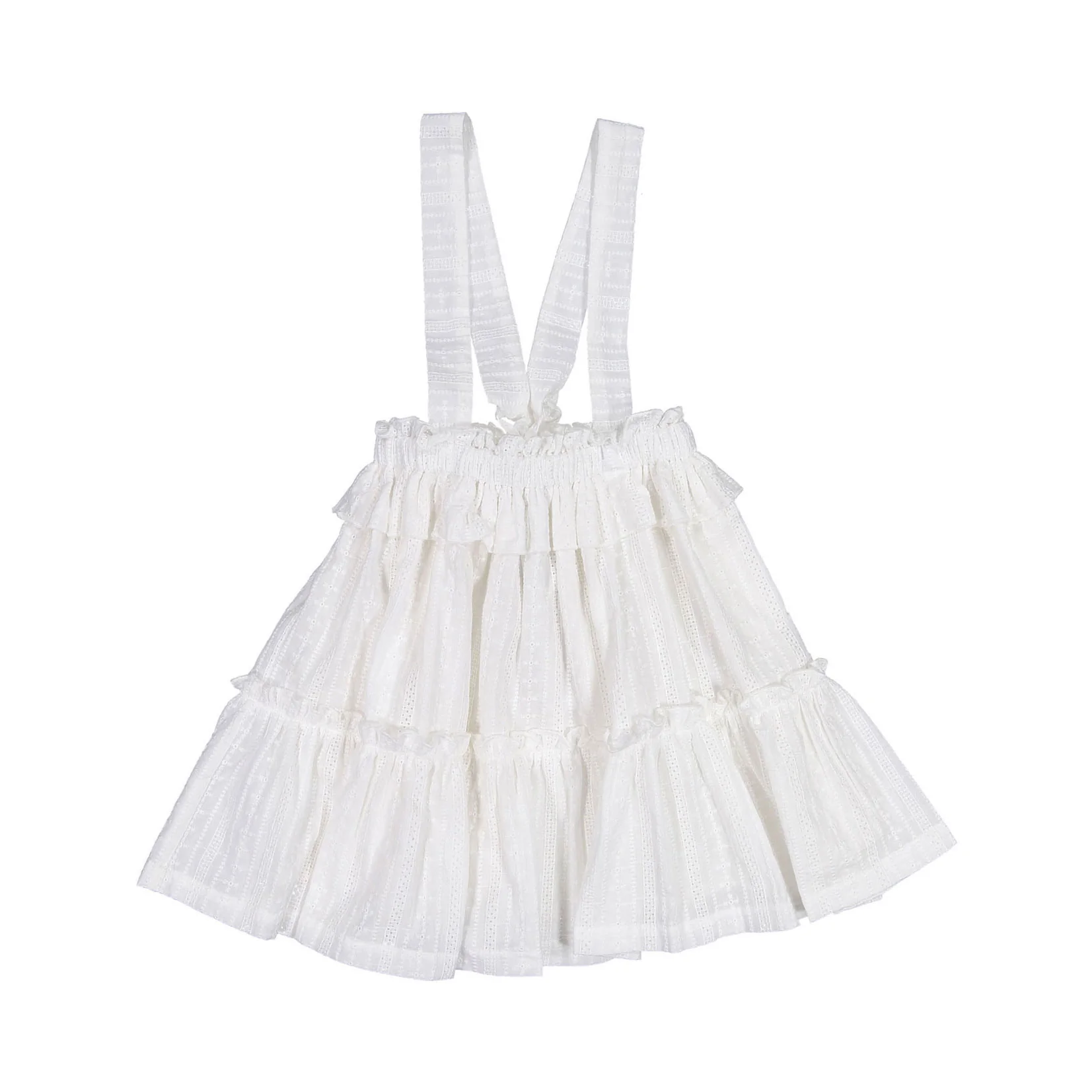 Nueces White Embroidered Voile Love Skirt
