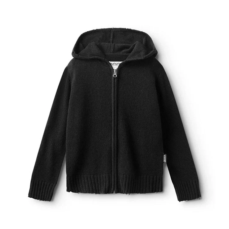 NUNUNU Black Knit Zip Hoodie