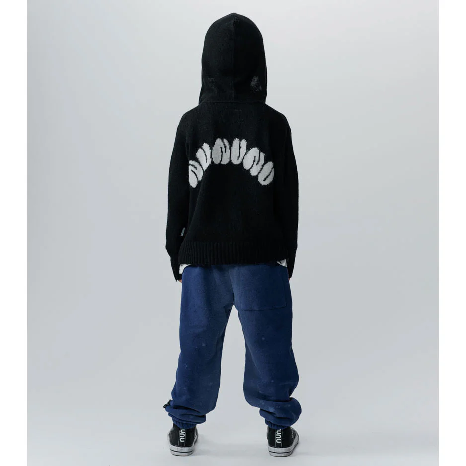 NUNUNU Black Knit Zip Hoodie - Image 3
