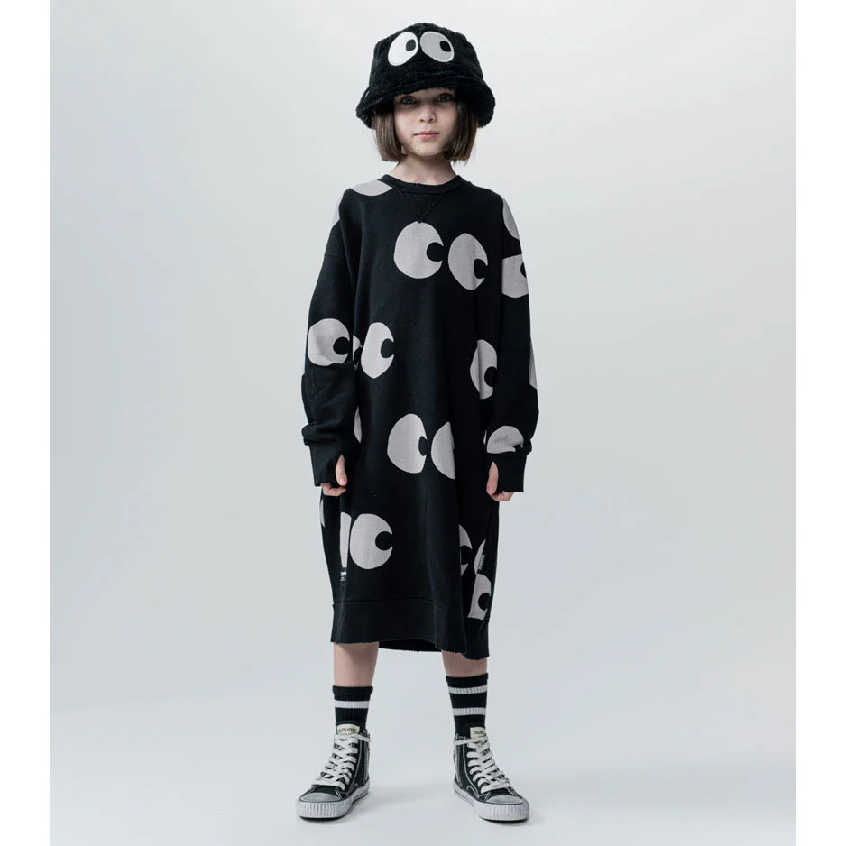 NUNUNU Black Side Eyes A Dress - Image 2