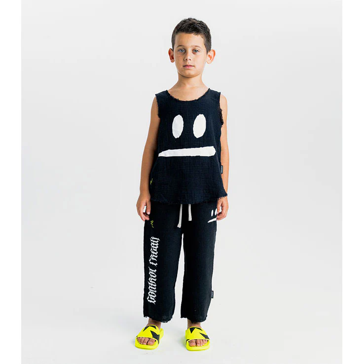 Nununu Black Smirk Muslin Tank Top - Image 2