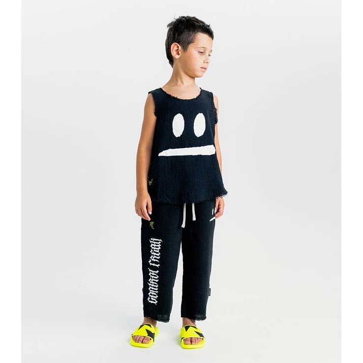 Nununu Black Smirk Muslin Tank Top - Image 3