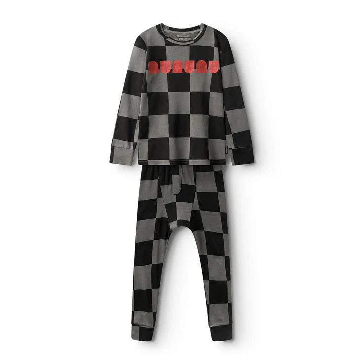 NUNUNU Graphite Checkmate Loungewear