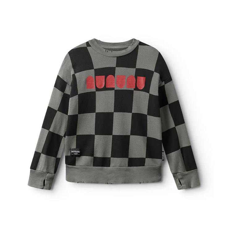 NUNUNU Graphite Checkmate Sweatshirt