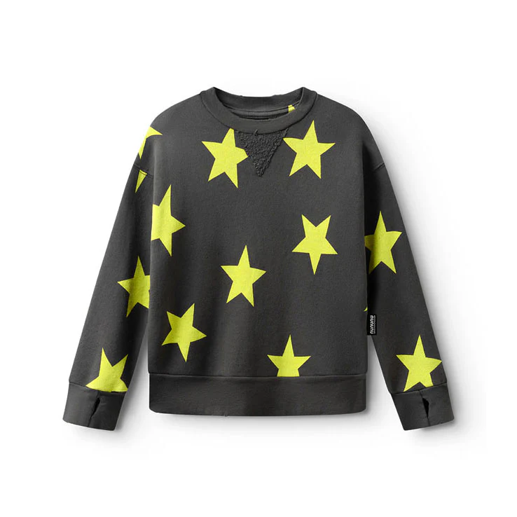 Nununu Graphite Lime Star Sweatshirt